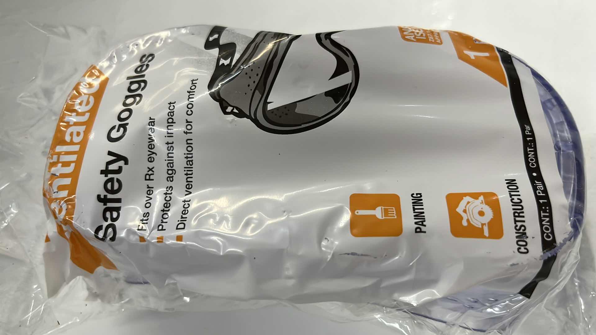 Photo 1 of 5- NEW HDX VENTILATED SAFETY GOGGLES FOR PAINTING/CONSTRUCTION(1005 134 337)