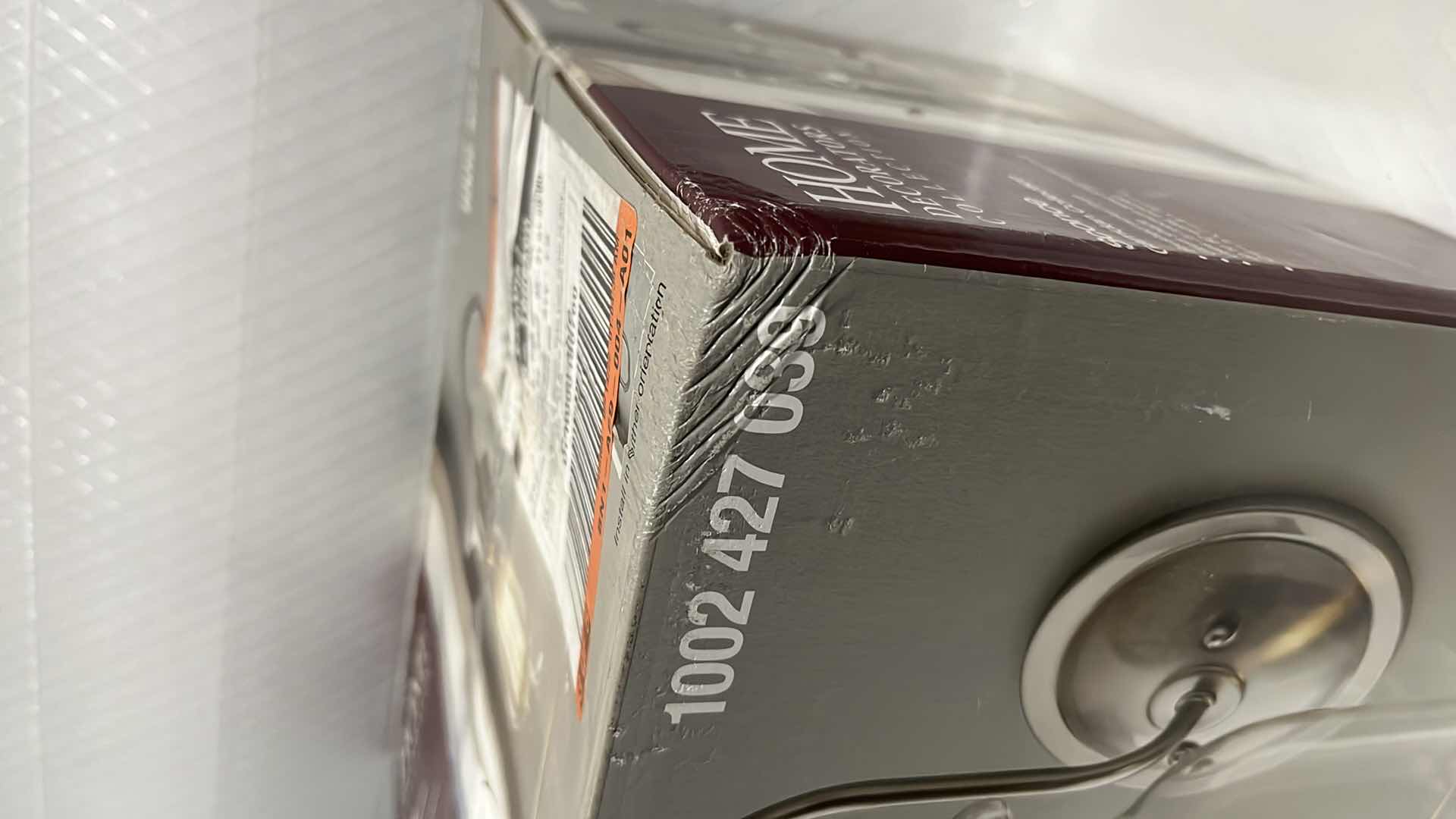 Photo 1 of NEW HOME DECORATORS COLLECTION GARRIDAN SCONCE, BRUSHED NICKEL FINISH W GLASS SHADE, 7” X 12.6”H (1002 427 039)