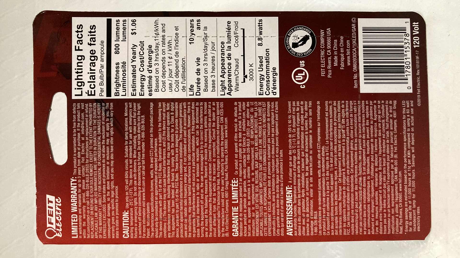 Photo 1 of NEW FIET ELECTRIC LED 60WATT BRIGHT WHITE BULBS (6)