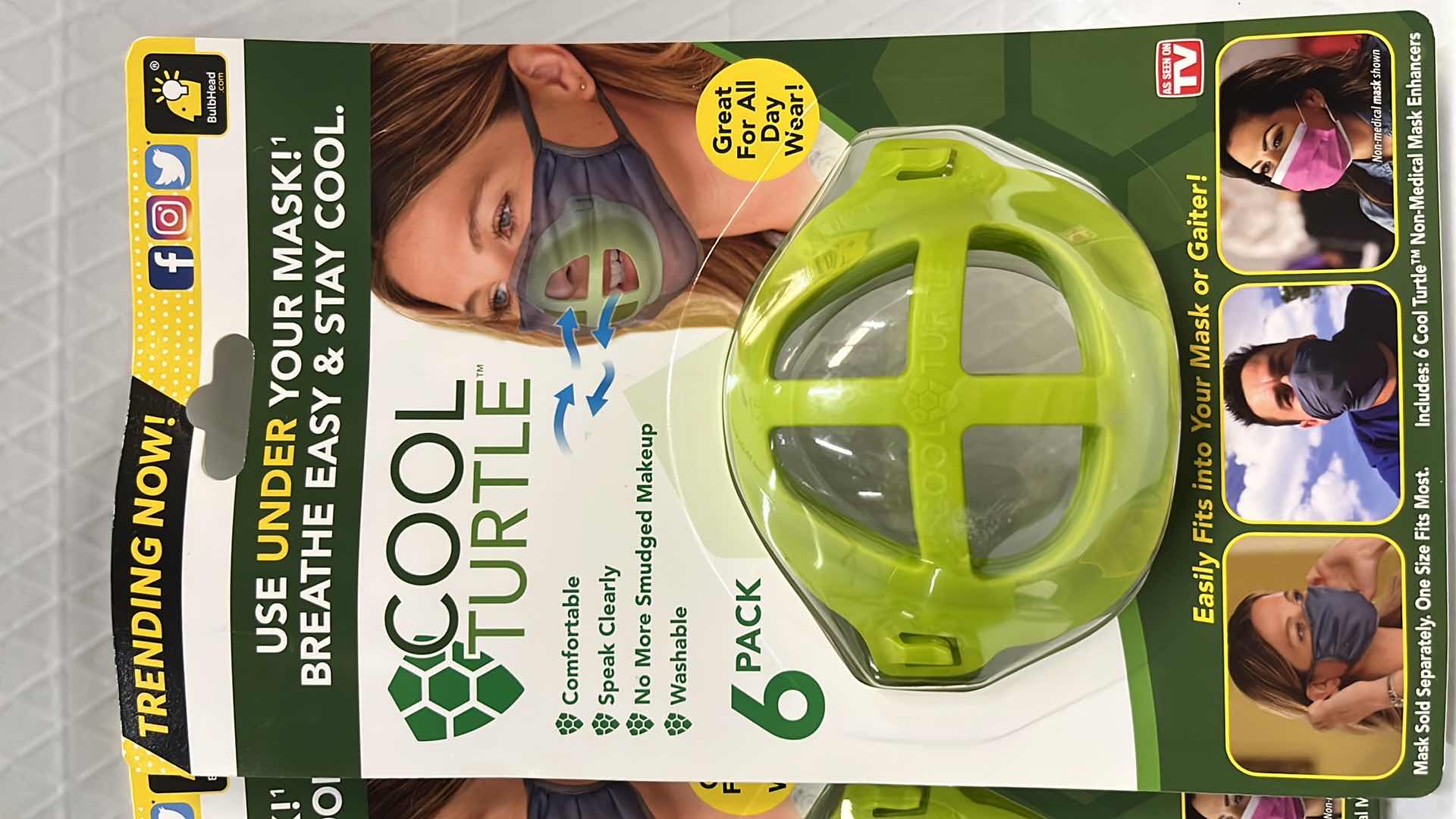 Photo 1 of 5- NEW COOL TURTLE 6-PACK NON-MEDICAL MASK ENHANCER