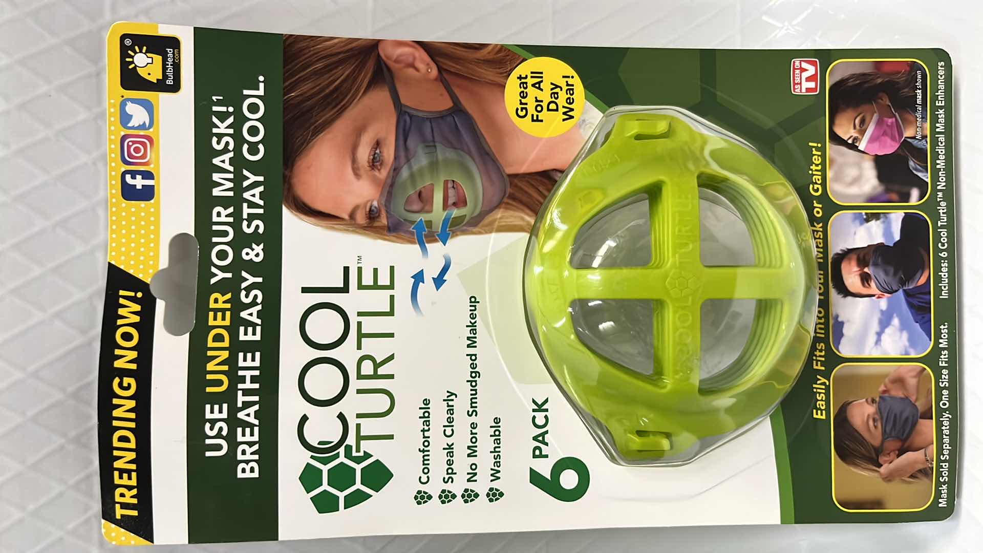 Photo 1 of 5- NEW COOL TURTLE 6-PACK NON-MEDICAL MASK ENHANCER