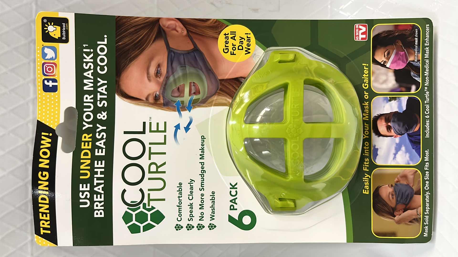 View 2 of 5- NEW COOL TURTLE 6-PACK NON-MEDICAL MASK ENHANCER