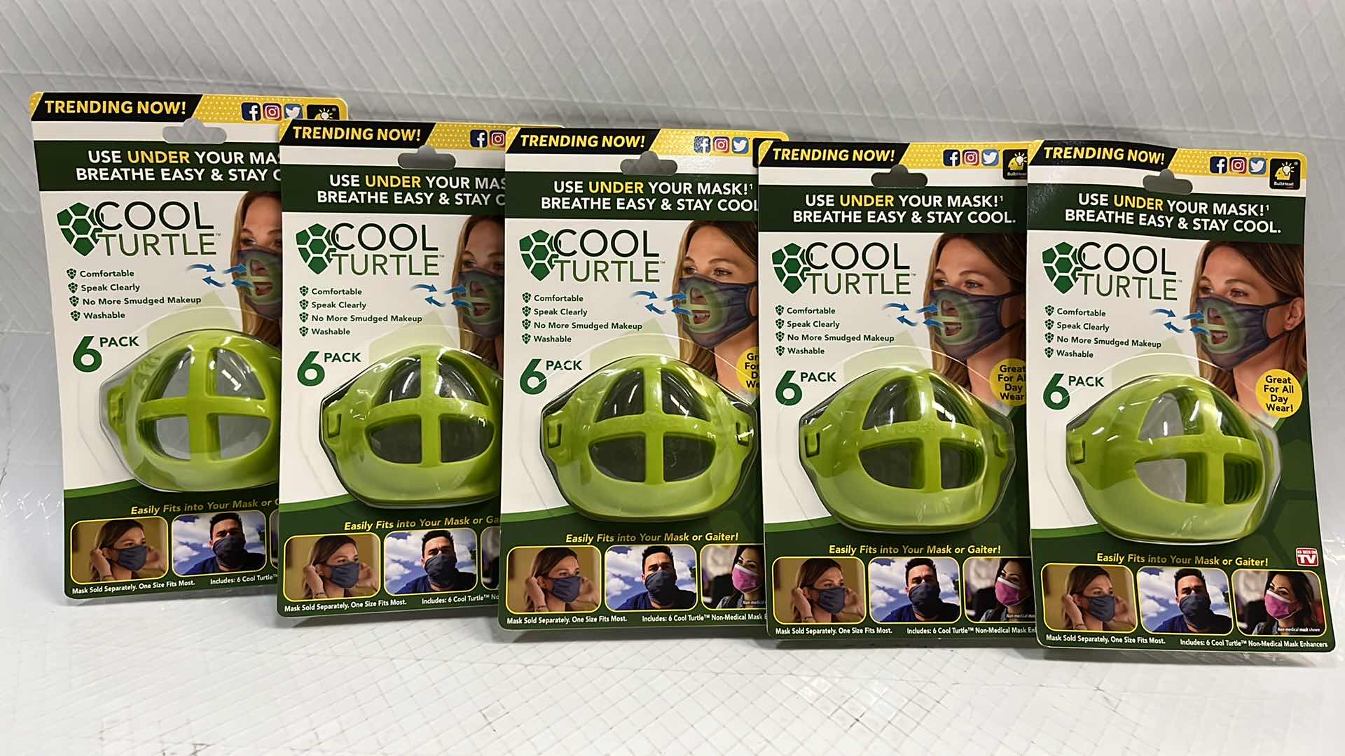 View 1 of 5- NEW COOL TURTLE 6-PACK NON-MEDICAL MASK ENHANCER