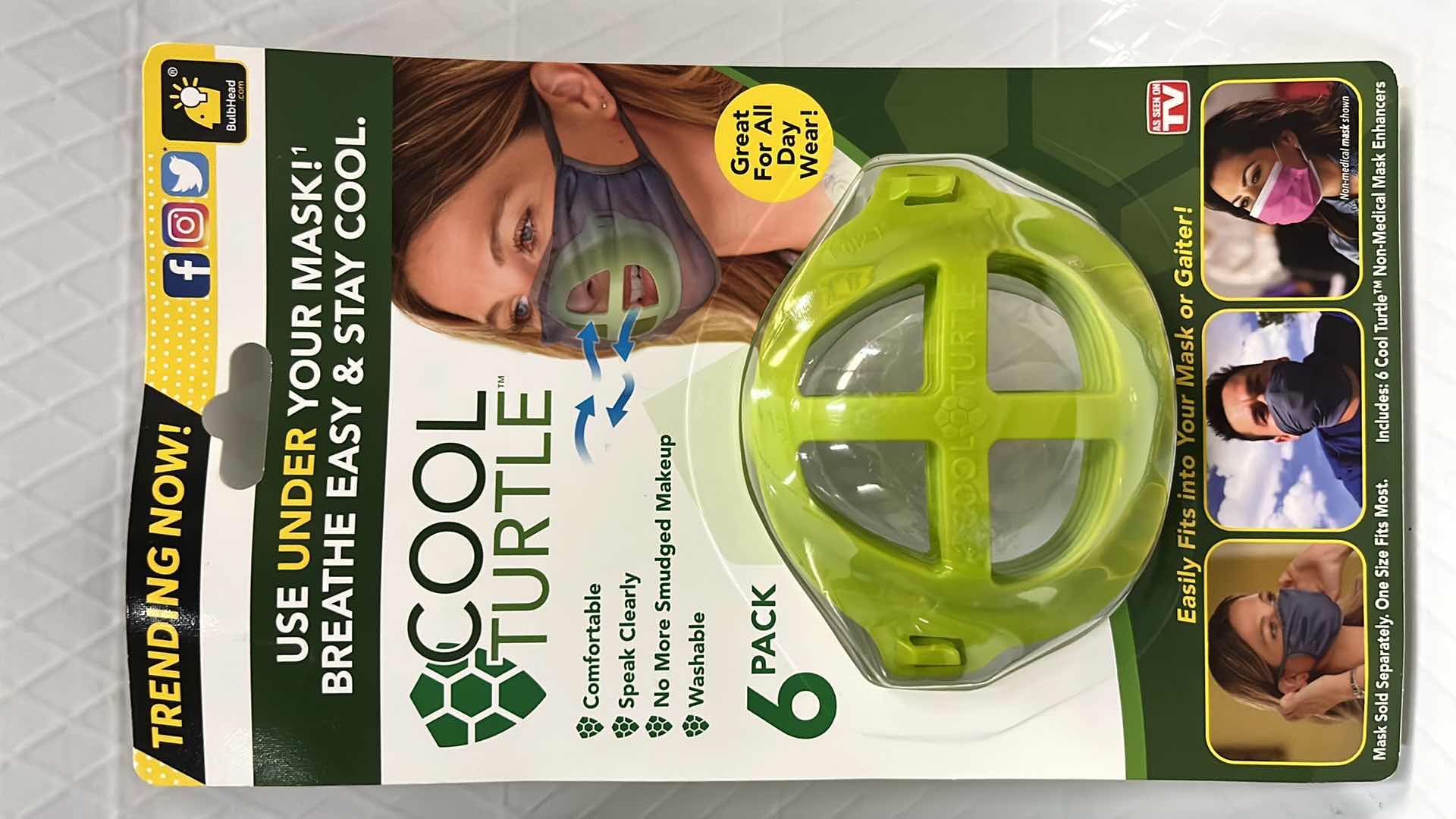 Photo 1 of 5- NEW COOL TURTLE 6-PACK NON-MEDICAL MASK ENHANCER