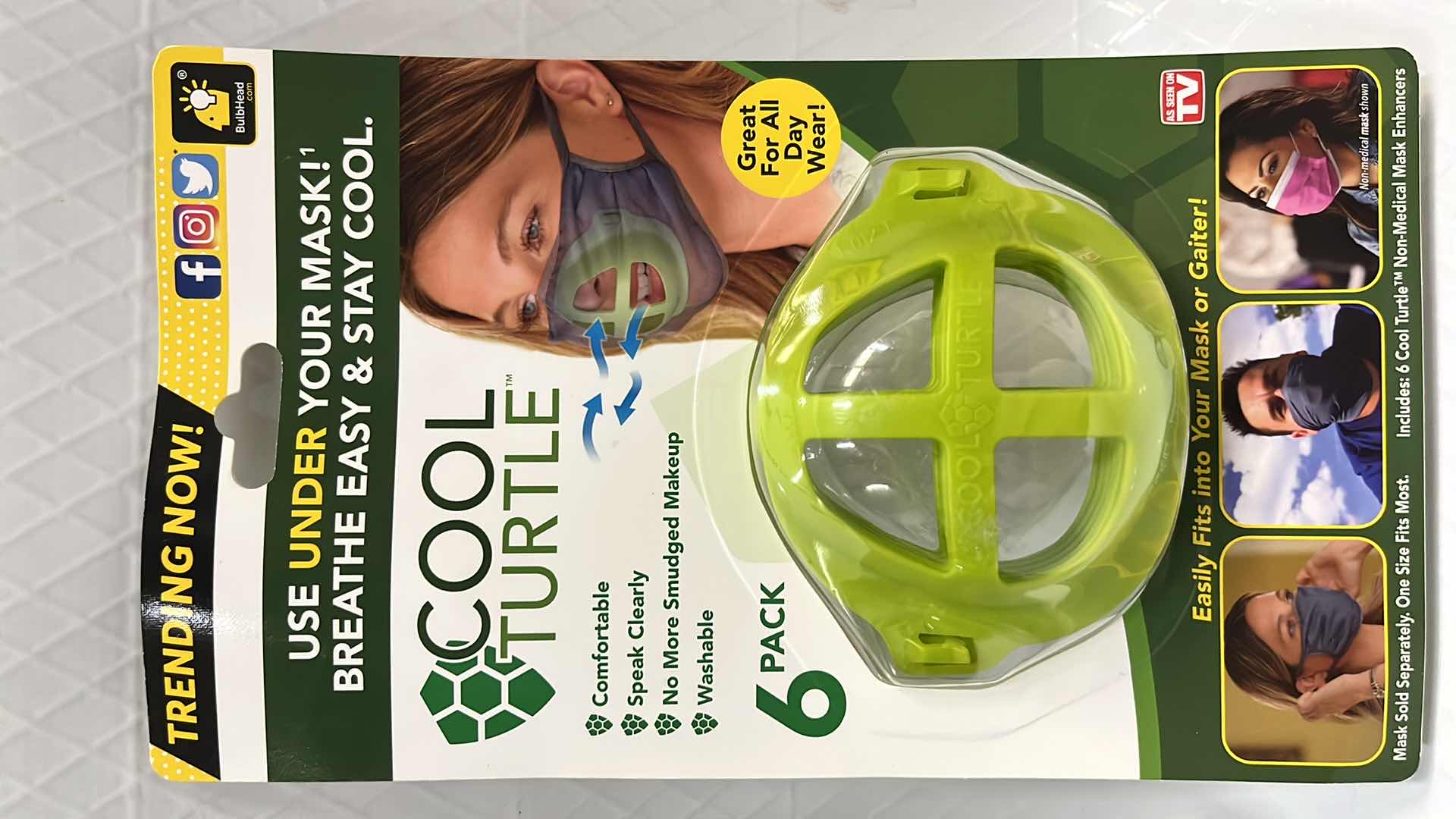 Photo 1 of 5- NEW COOL TURTLE 6-PACK NON-MEDICAL MASK ENHANCER