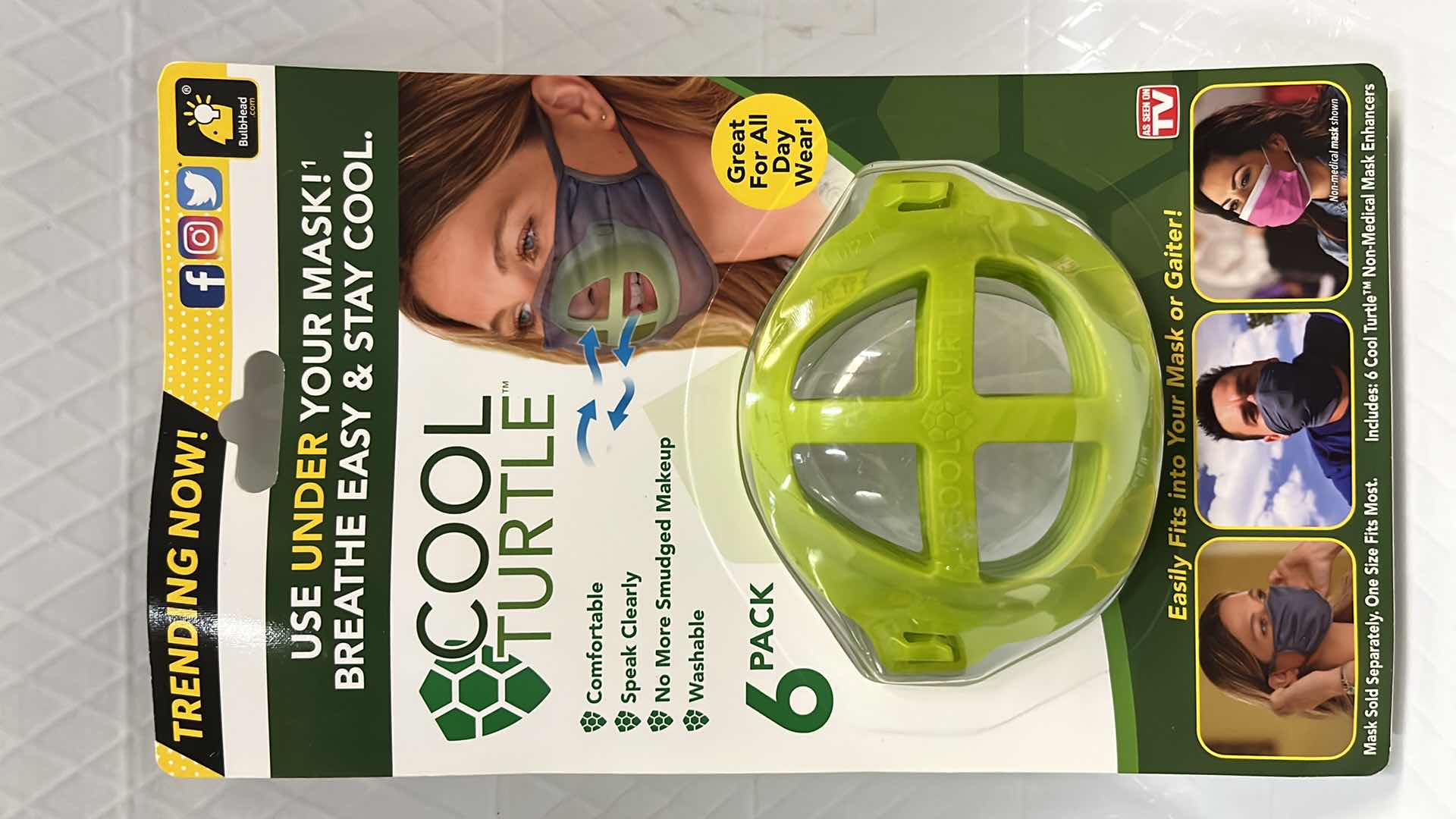 Photo 1 of 5- NEW COOL TURTLE 6-PACK NON-MEDICAL MASK ENHANCER