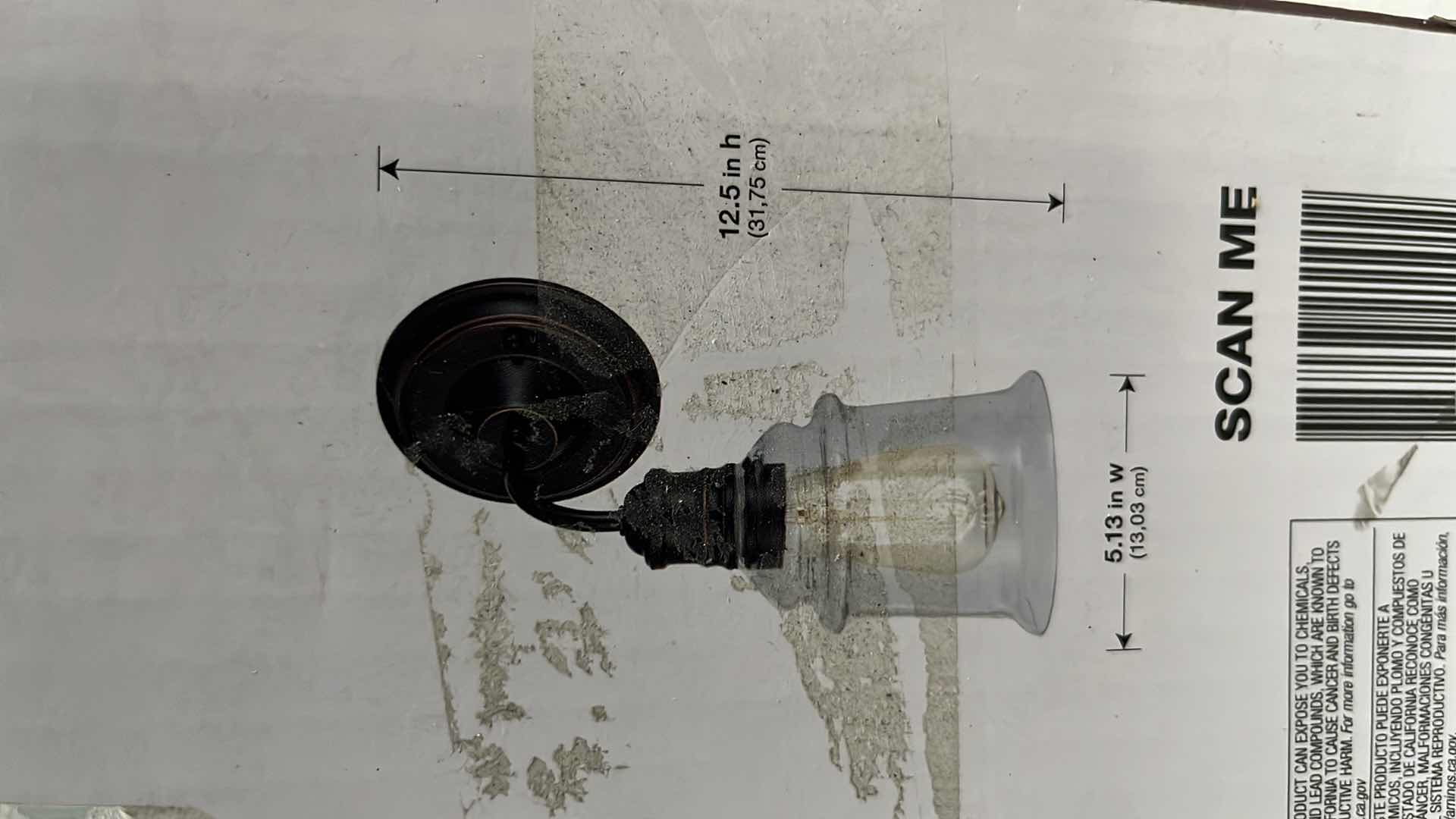 Photo 1 of NEW HOME DECORATORS COLLECTION BARDEN POINTE SCONCE LIGHT FIXTURE, ANTIQUE BRONZE FINISH W GLASS SHADE, 5.13” X 12.5”H (1002 427 123)