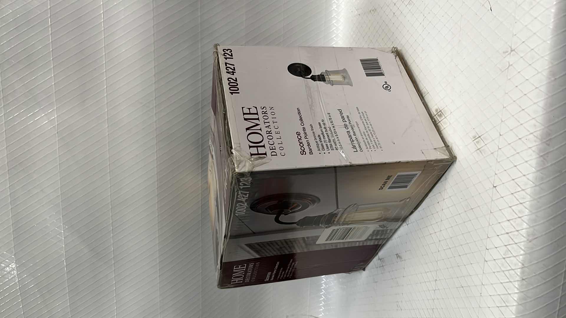 Photo 1 of NEW HOME DECORATORS COLLECTION BARDEN POINTE SCONCE LIGHT FIXTURE, ANTIQUE BRONZE FINISH W GLASS SHADE, 5.13” X 12.5”H (1002 427 123)