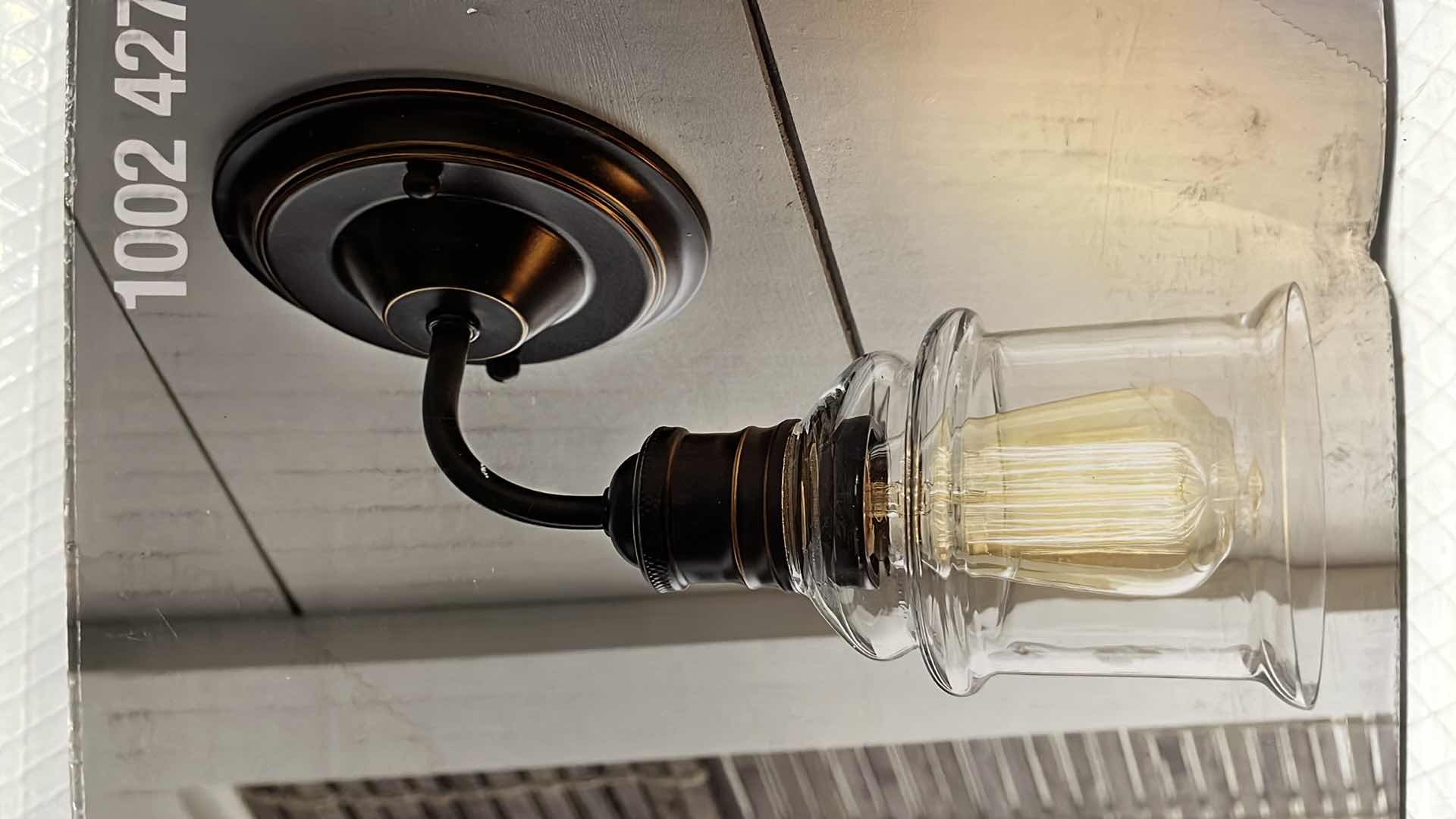 Photo 2 of NEW HOME DECORATORS COLLECTION BARDEN POINTE SCONCE LIGHT FIXTURE, ANTIQUE BRONZE FINISH W GLASS SHADE, 5.13” X 12.5”H (1002 427 123)