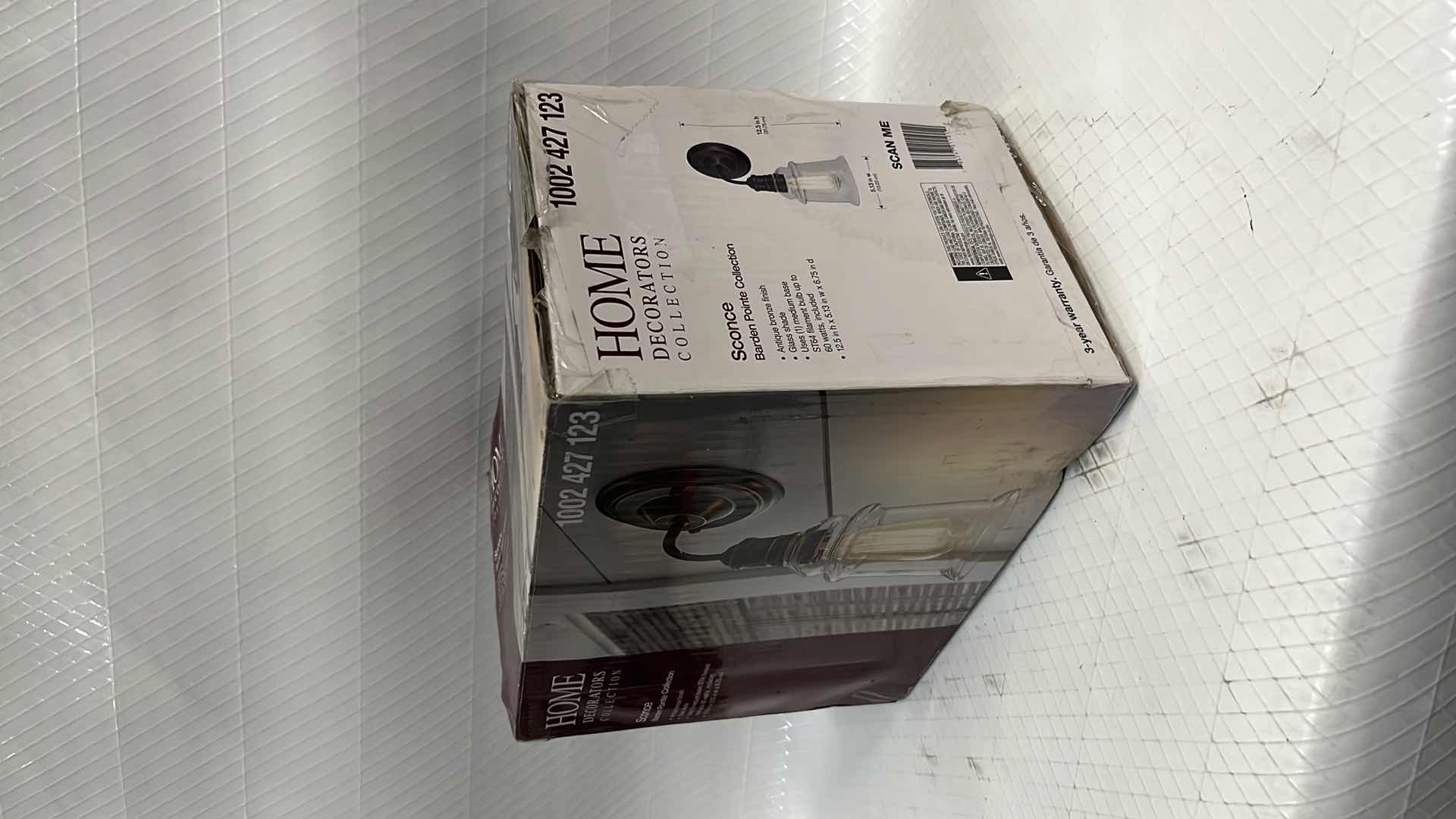 Photo 5 of NEW HOME DECORATORS COLLECTION BARDEN POINTE SCONCE LIGHT FIXTURE, ANTIQUE BRONZE FINISH W GLASS SHADE, 5.13” X 12.5”H (1002 427 123)