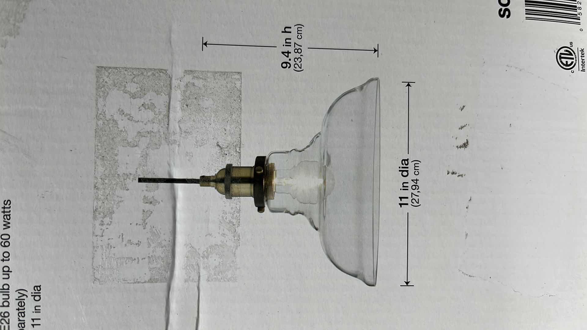 Photo 1 of NEW HOME DECORATORS COLLECTION MINI PENDANT LIGHT FIXTURE, DARK BRONZE FINISH W ANTIQUE BRASS ACCENTS W CLEAR GLASS SHADE (1003 569 397)