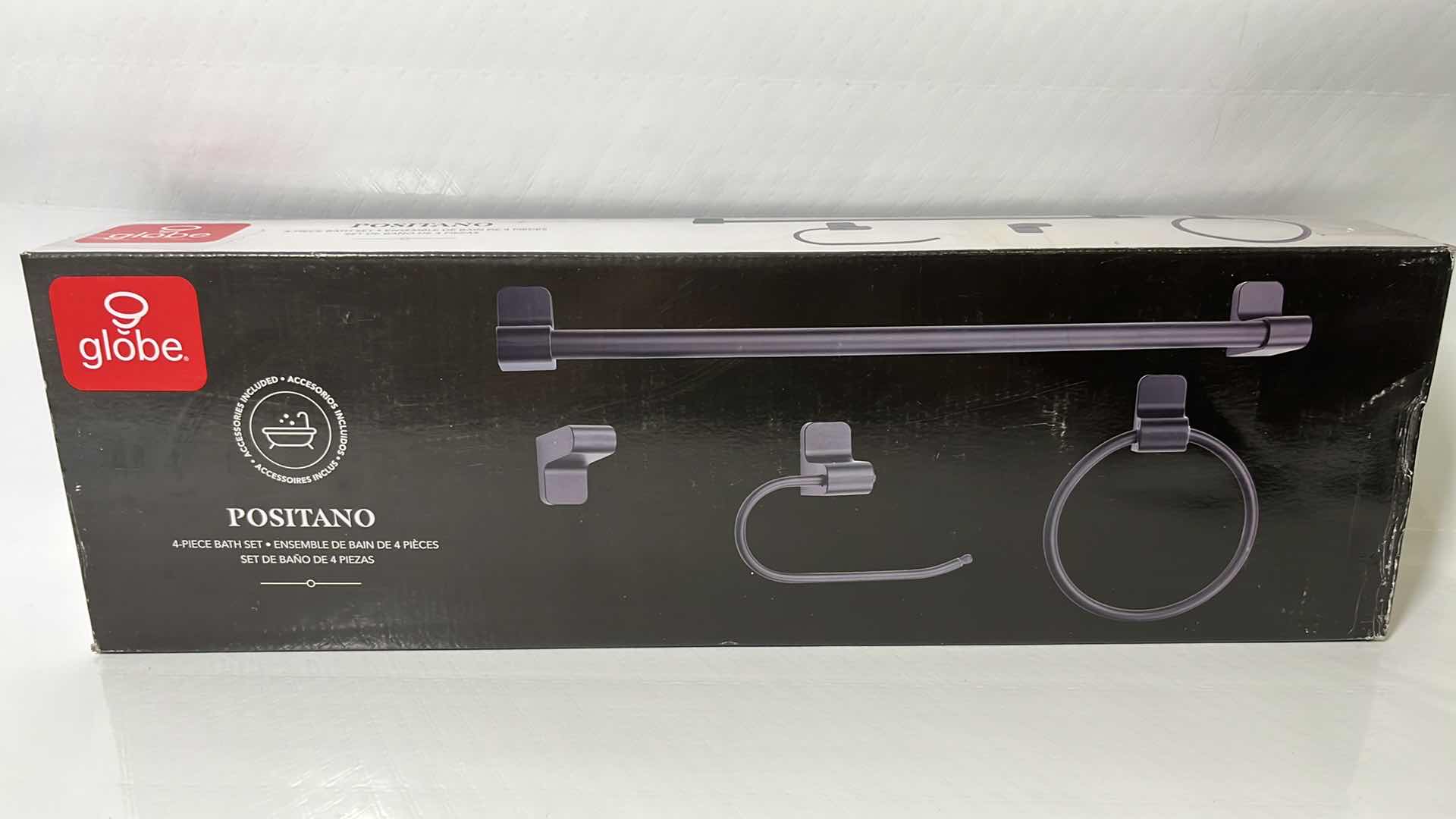 View 2 of NEW GLOBE ELECTRIC POSITANO 4-PC BATH SET, DARK BRONZE FINISH (#51699)