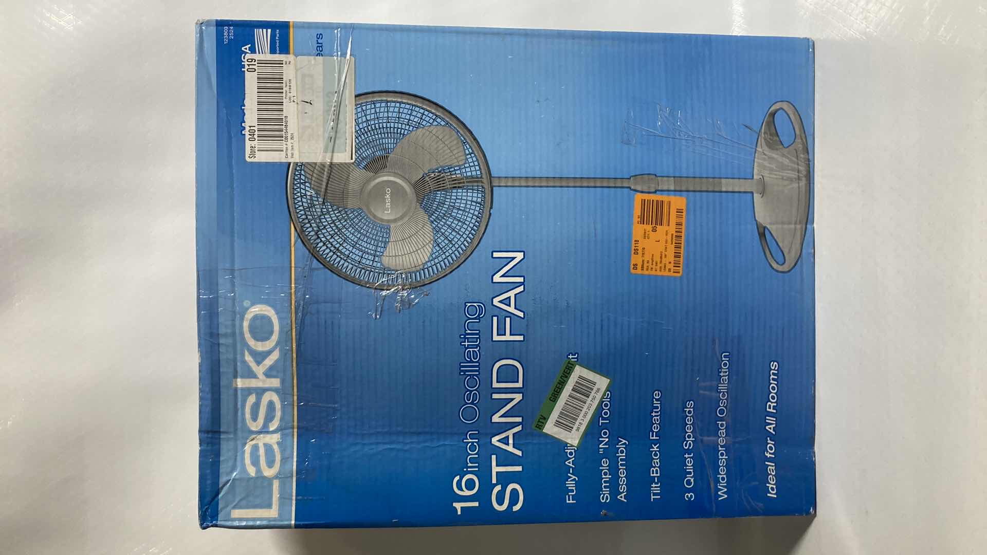 Photo 1 of NEW LASKO 3 SPEED 16” OSCILLATING GRAY PEDESTAL FAN