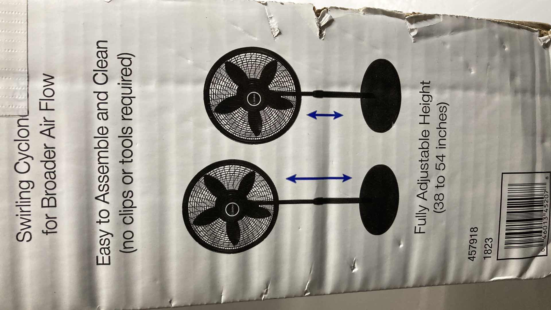 Photo 1 of NEW LASKO CYCLONE LARGE ROOM 3 SPEED PEDESTAL FAN 18” X 38”-54”