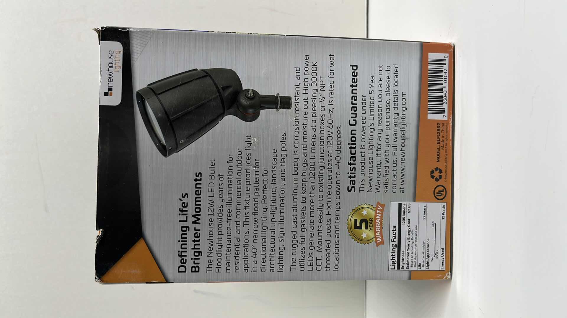 Photo 1 of NEW NEWHOUSE LIGHTING OUTDOOR LED WEATHERPROOF BULLET BRONZE FINISH FLOOD LIGHT 12 WATT 1205 LUMENS  BLF12BRZ