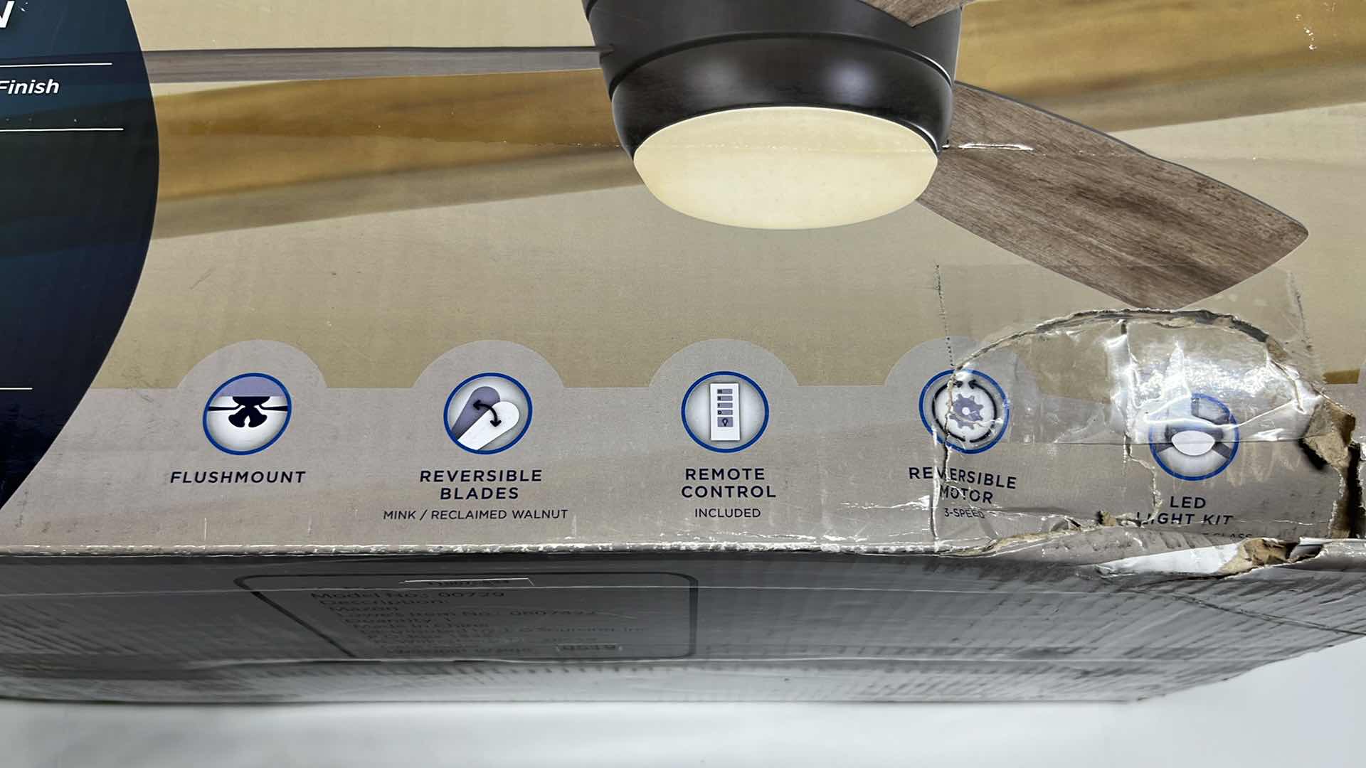 Photo 1 of NEW HARBOR BREEZE MAZON OIL-RUBBED BRONZE FINISH CEILING FAN 0807422