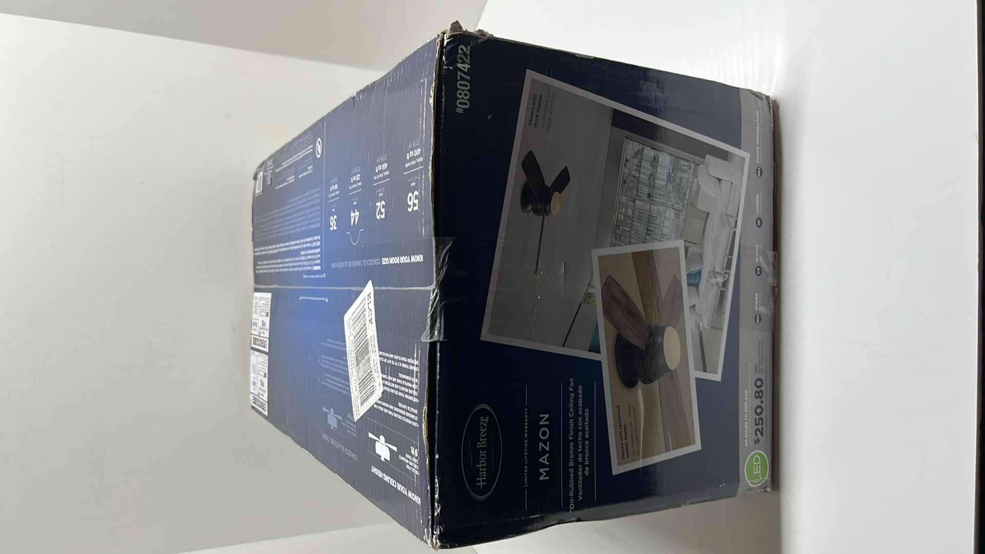 Photo 1 of NEW HARBOR BREEZE MAZON OIL-RUBBED BRONZE FINISH CEILING FAN 0807422