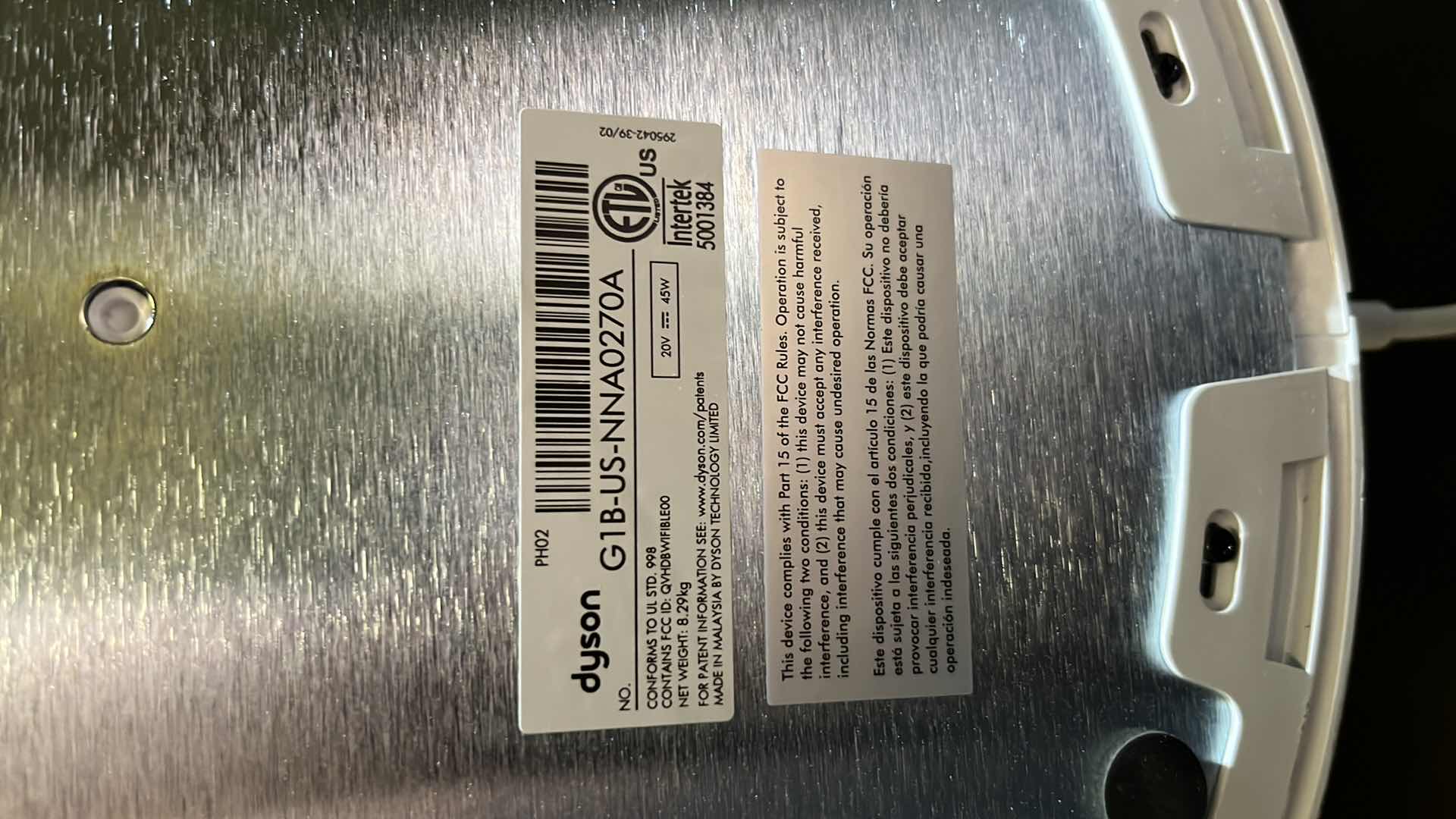 Photo 1 of DYSON WHITE/GOLD PURE HUMIDIFY+ COOL CRYPTOMIC 36.5” AIR PURIFIER MODEL PH02