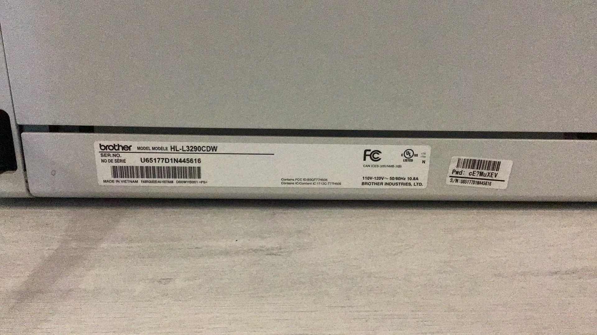 Photo 1 of BROTHER DIGITAL COLOR PRINTER MODEL HL-L3290CDW