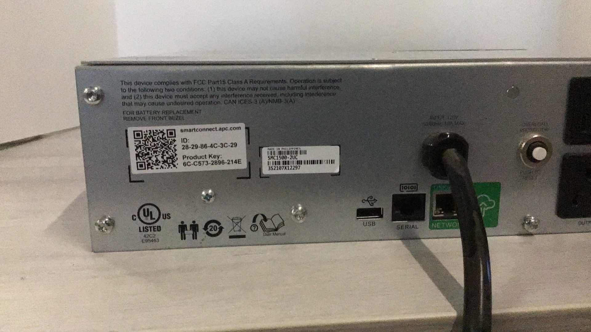 Photo 1 of APC SMART-UPS C1500 BACKUP BATTERY POWER SUPPLY MODEL SMC1500-2UC