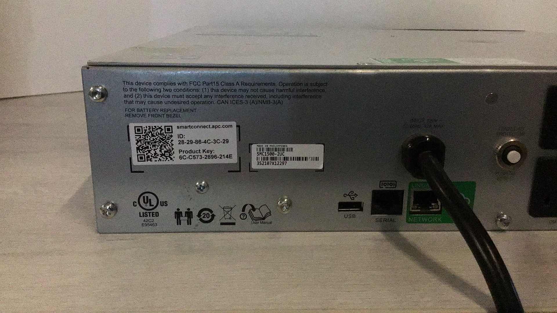 Photo 1 of APC SMART-UPS C1500 BACKUP BATTERY POWER SUPPLY SMC1500-2UCAPC SMART-UPS C1500 BACKUP BATTERY POWER SUPPLY MODEL SMC1500-2UC