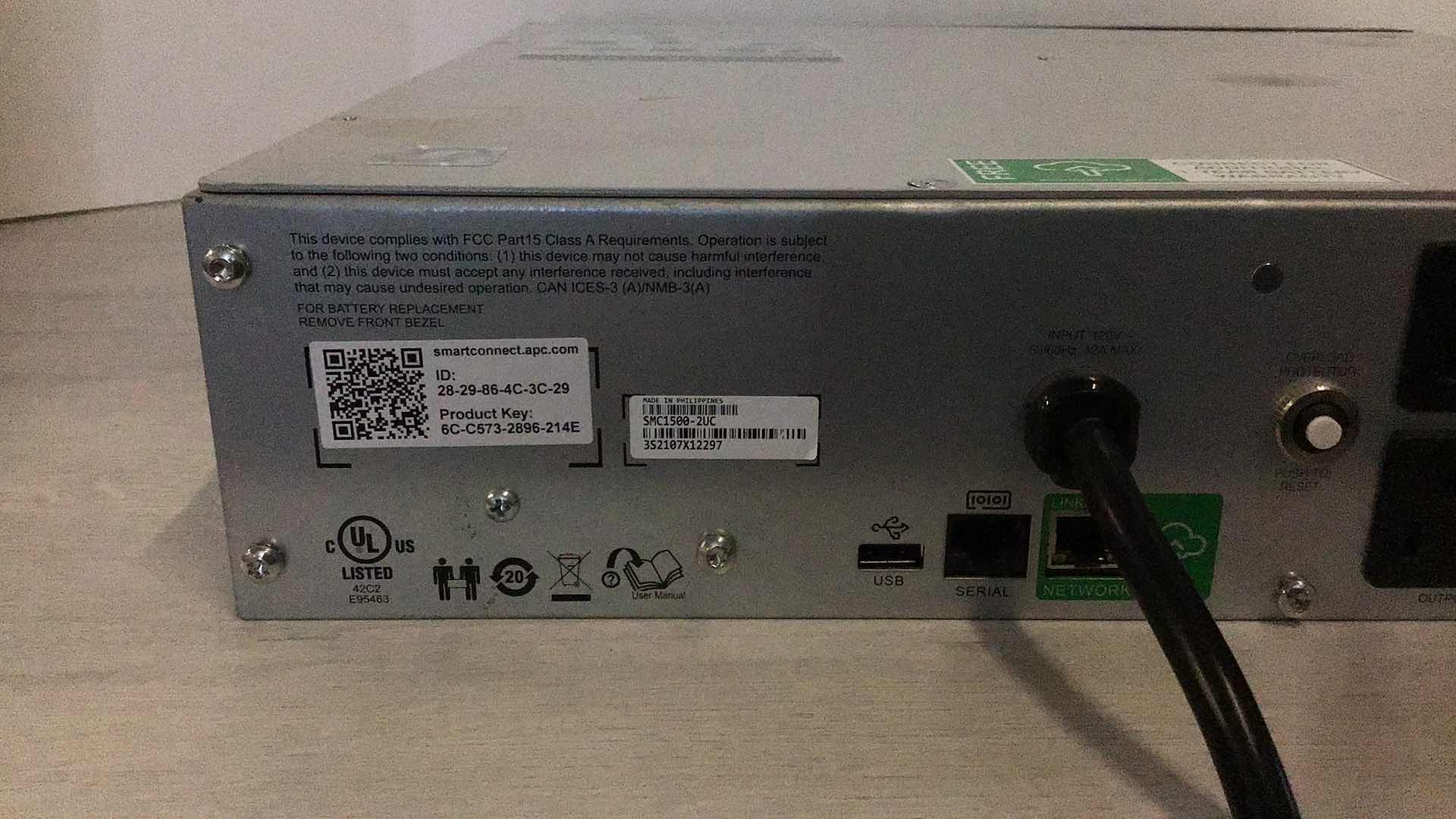 Photo 1 of APC SMART-UPS C1500 BACKUP BATTERY POWER SUPPLY MODEL SMC1500-2UC