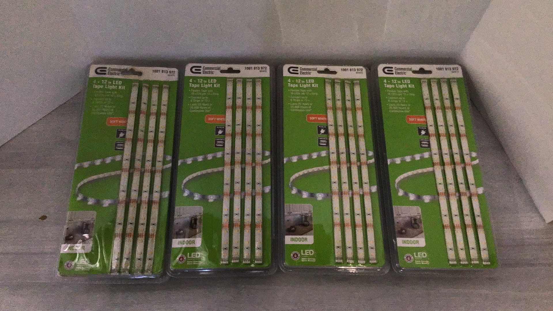 Photo 1 of NEW COMMERCIAL ELECTRIC 12INCH LINKABLE INDOOR LED FLEXIBLE TAPE KITS (4)