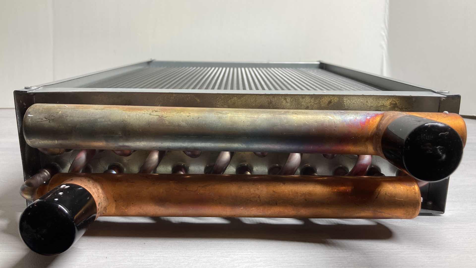 View 2 of NEW ALFA HEATING SUPPLY WATER TO AIR HEAT EXCHANGER HOT WATER COIL FOR OUTDOOR FURNACE 12” X 3.5” 20”