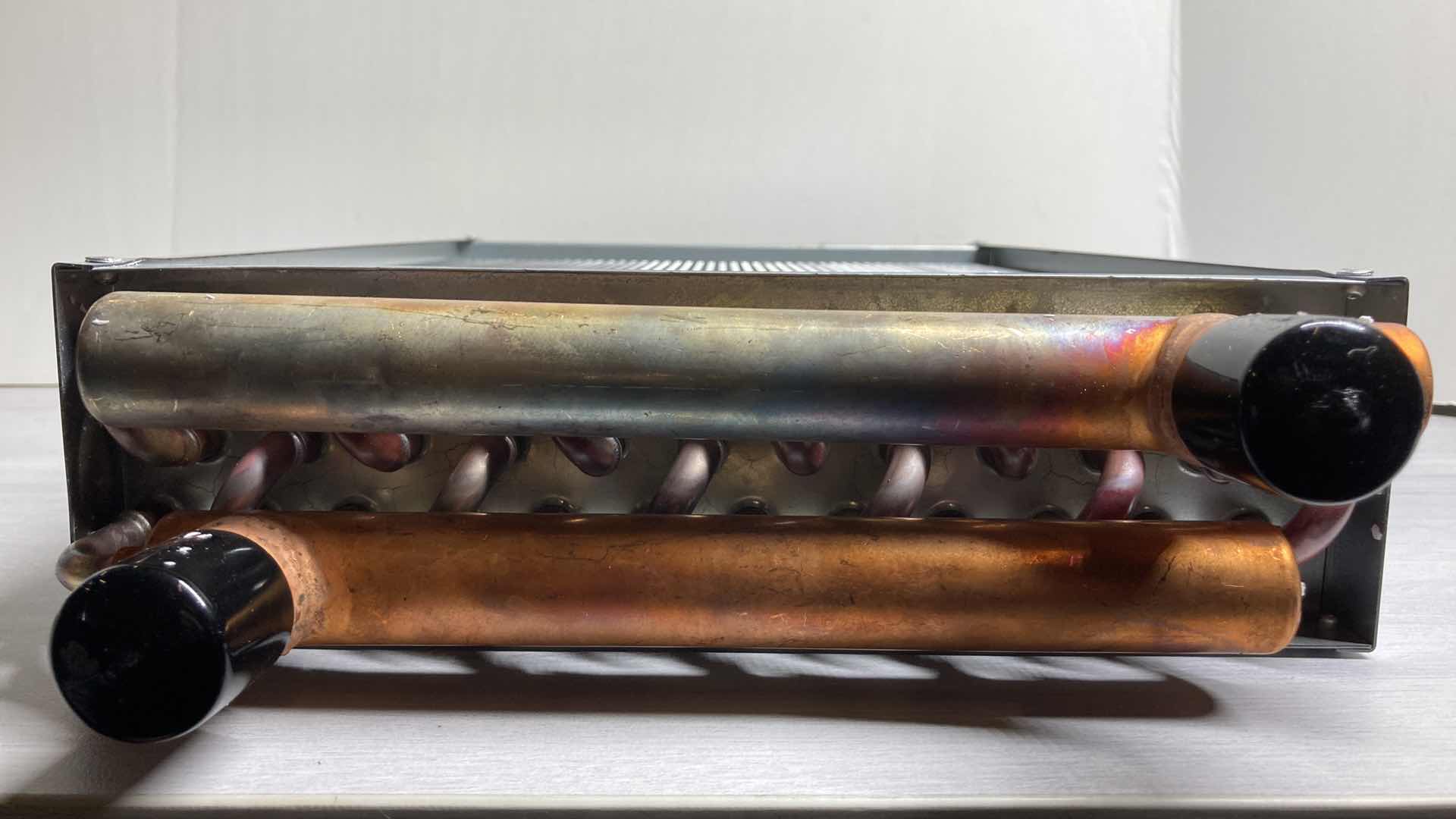 View 2 of NEW ALFA HEATING SUPPLY WATER TO AIR HEAT EXCHANGER HOT WATER COIL FOR OUTDOOR FURNACE 12” X 3.5” 20”