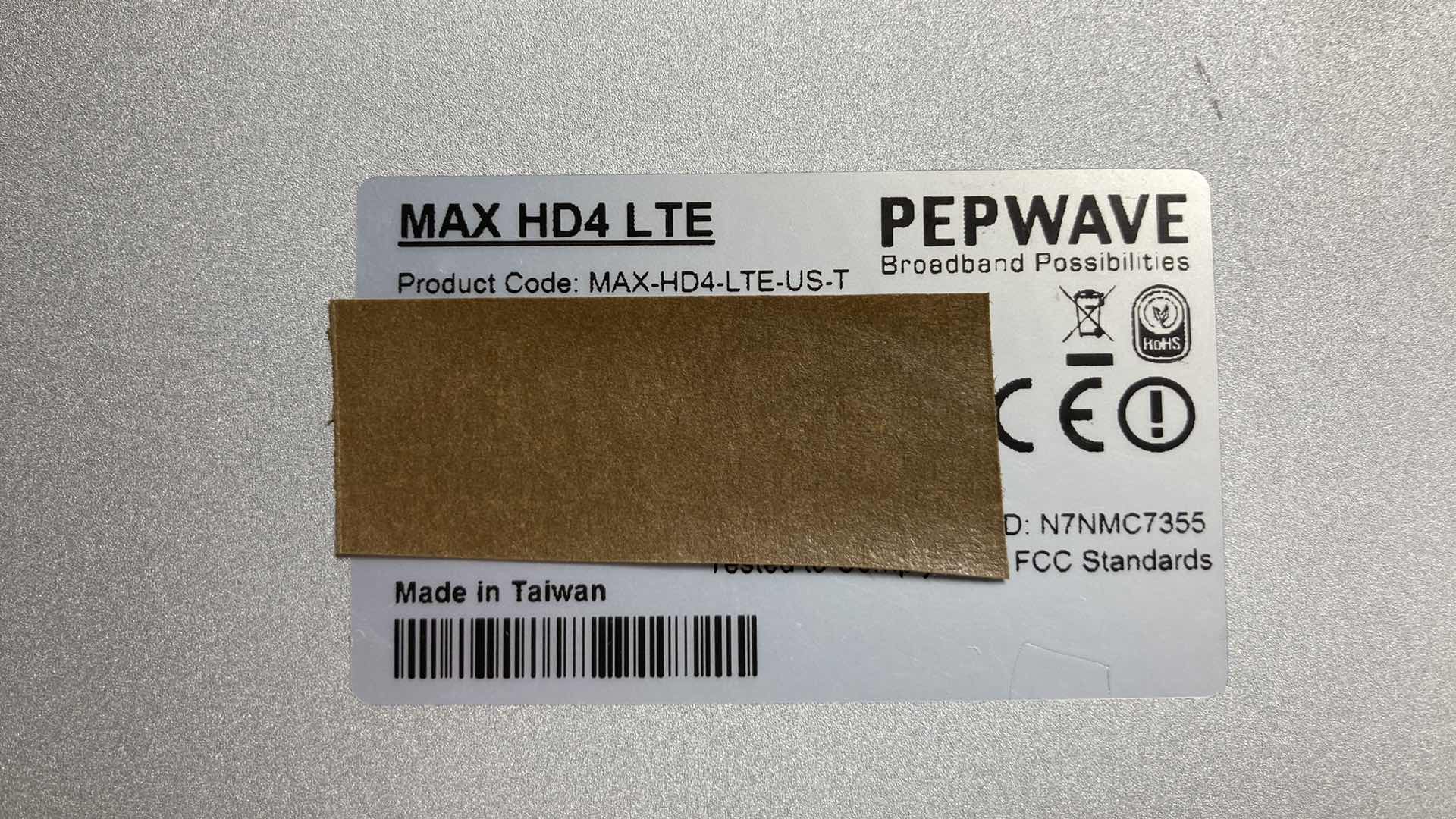 Photo 1 of PEPWAVE MAX CELLAR ROUTER MODEL MAX-HD4-LTE-US-T