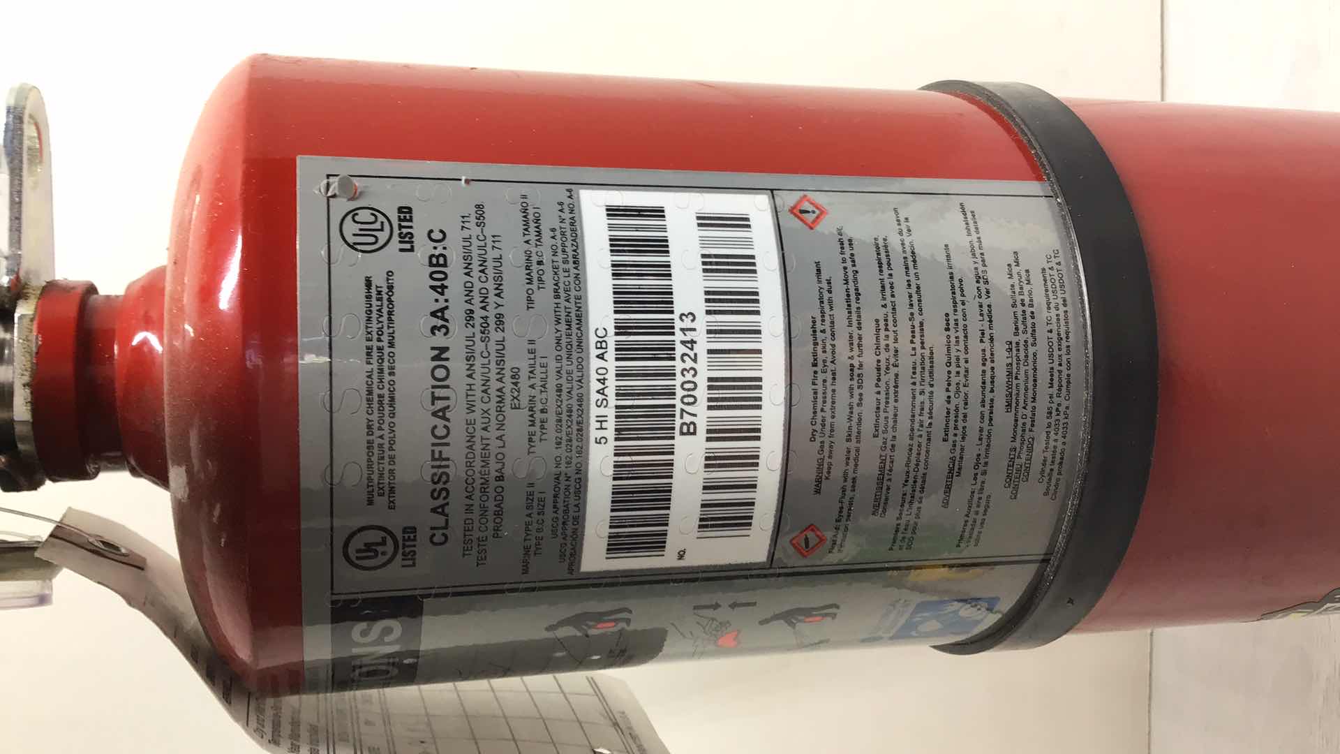 Photo 1 of BUCKEYE FIRE EXTINGSUISHER MODEL 5HISA40ABC