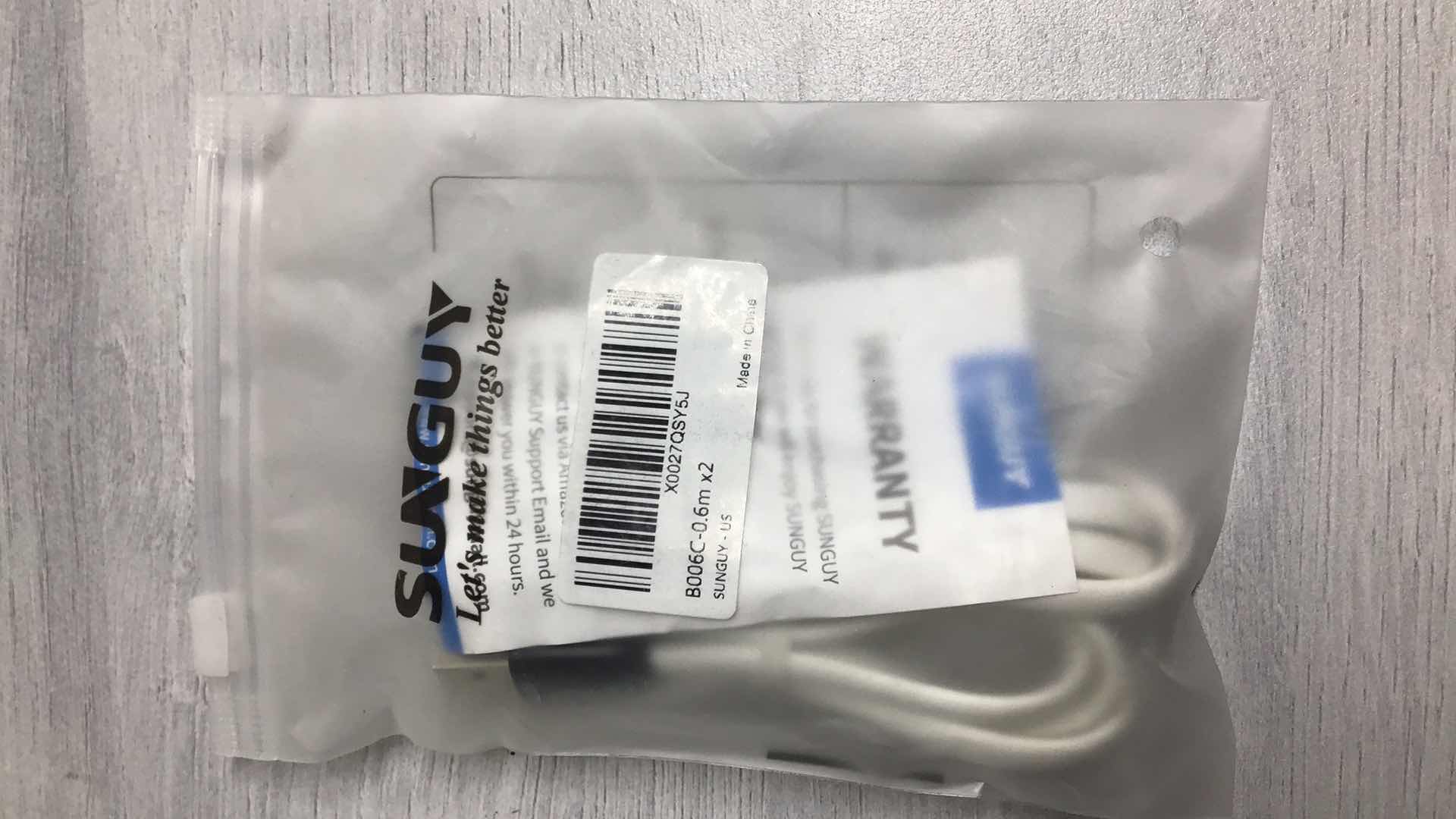 Photo 1 of NEW SUNGUY TYPE C CABLE 2 PACKS (5PK)