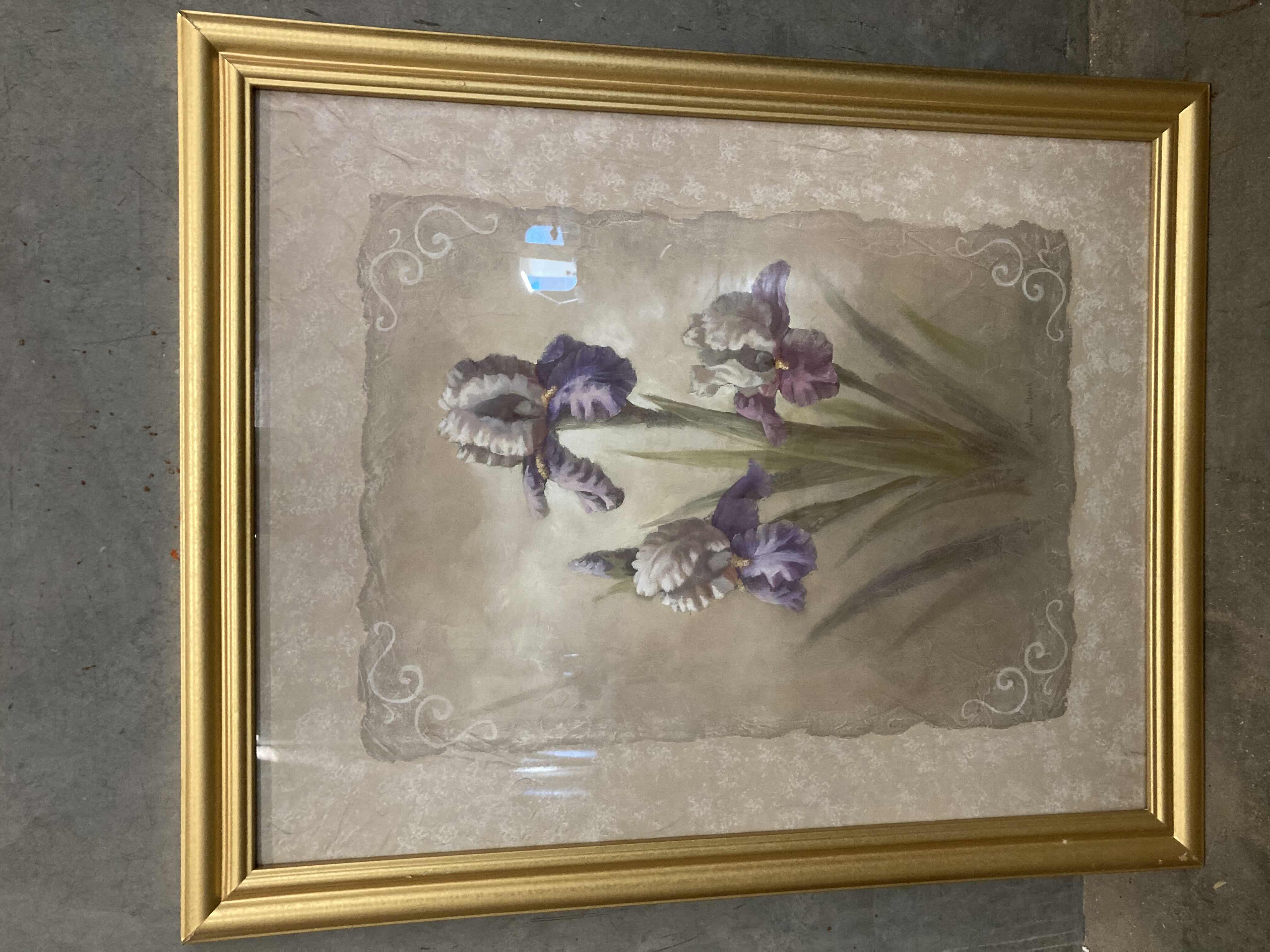 Photo 1 of FLORAL FRAMED ARTWORK BY VIVIAN FLASCH (2) 25.5” X 31.5”
