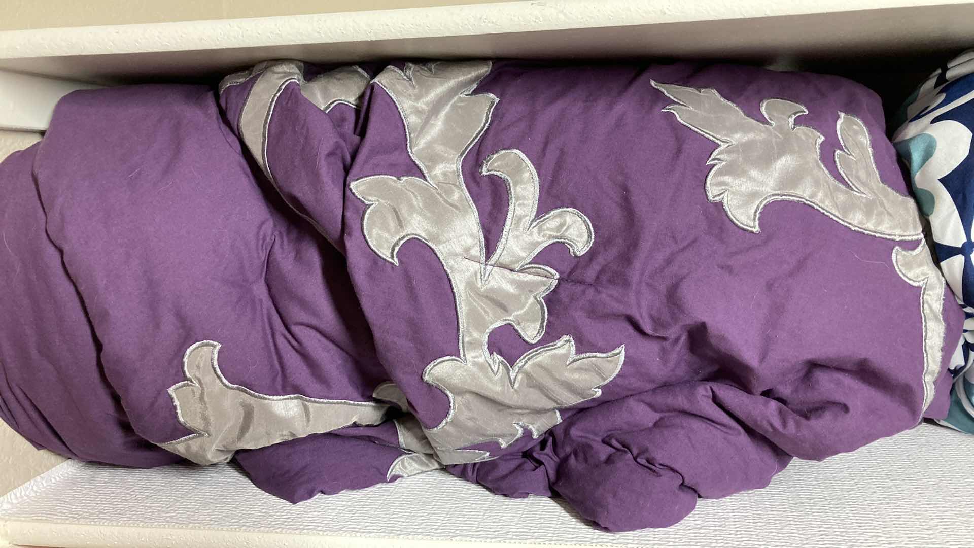 Photo 1 of COMFORTERS (3) & THROW BLANKET- VARIOUS SIZES