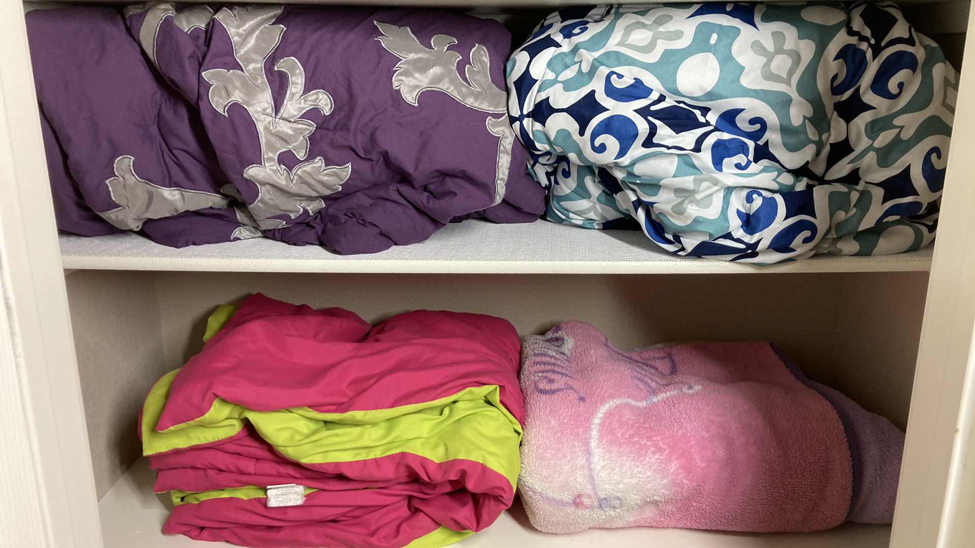 Photo 1 of COMFORTERS (3) & THROW BLANKET- VARIOUS SIZES