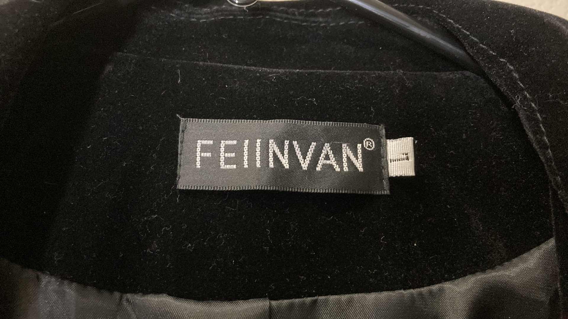 Photo 1 of FEINVAN BLACK POLYESTER TRENCH COAT WOMENS SIZE 7