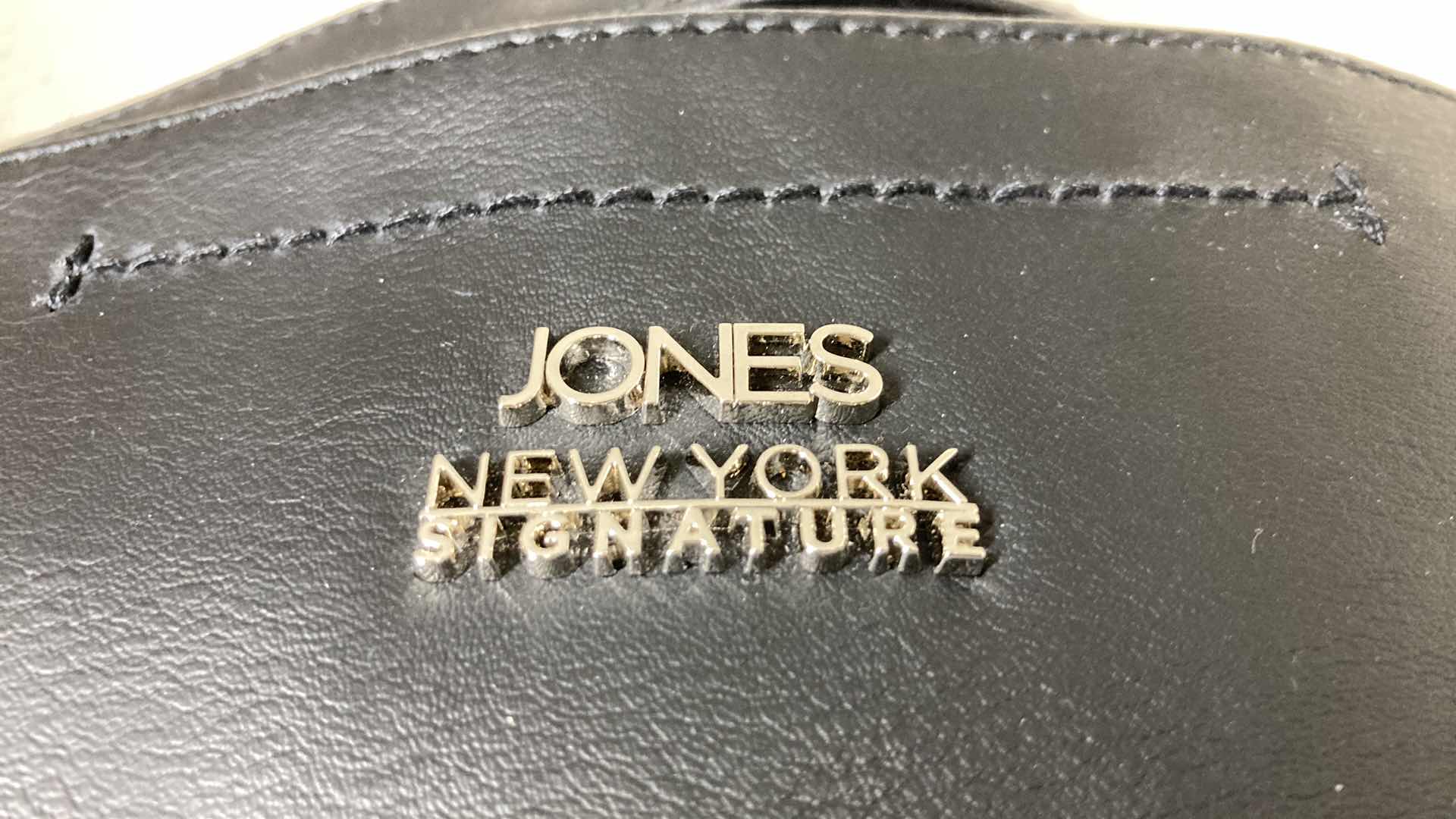 Photo 1 of JONES NEW YORK SIGNATURE BLACK LEATHER HANDBAG