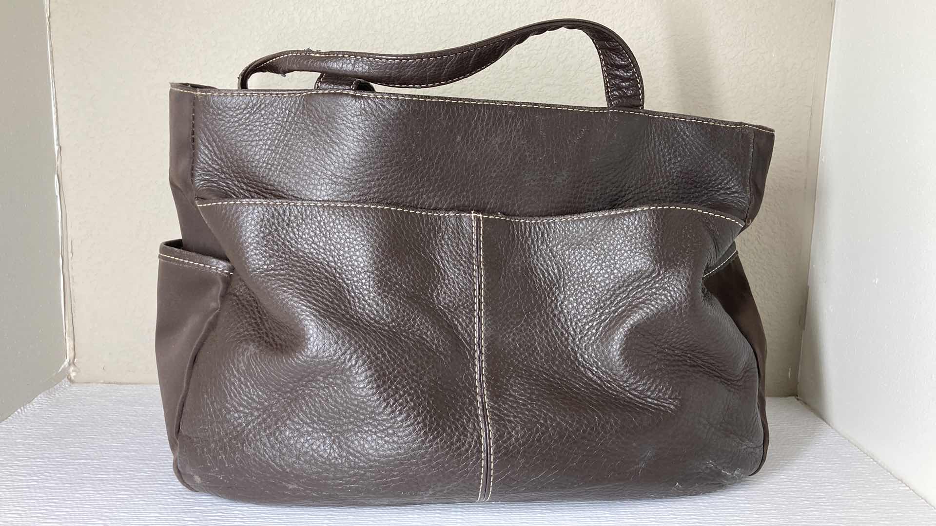View 3 of GIANI BERNINI DARK BROWN LEATHER PURSE