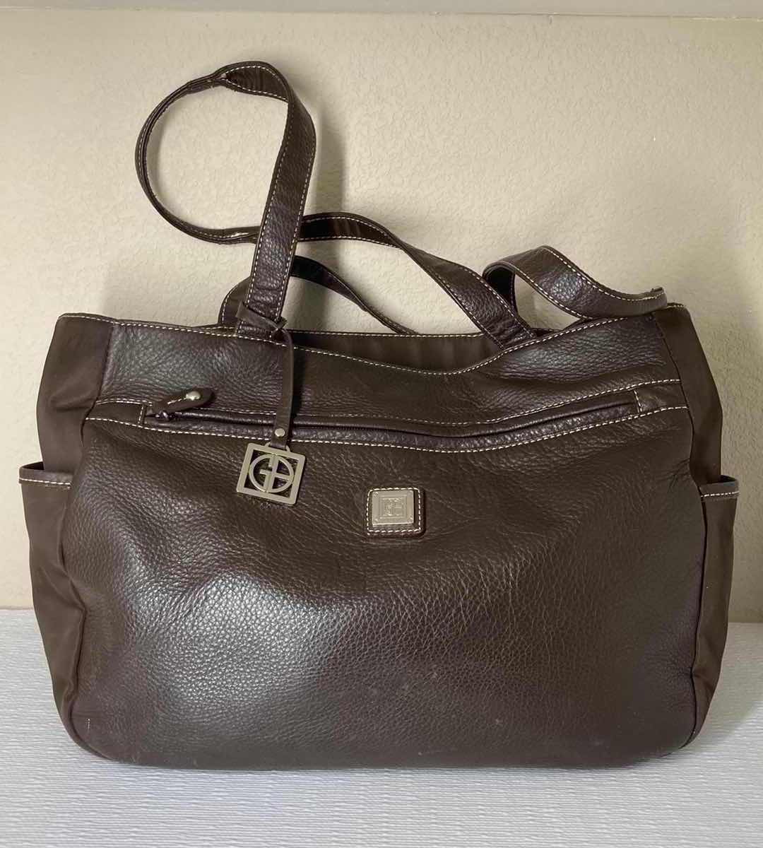 View 1 of GIANI BERNINI DARK BROWN LEATHER PURSE