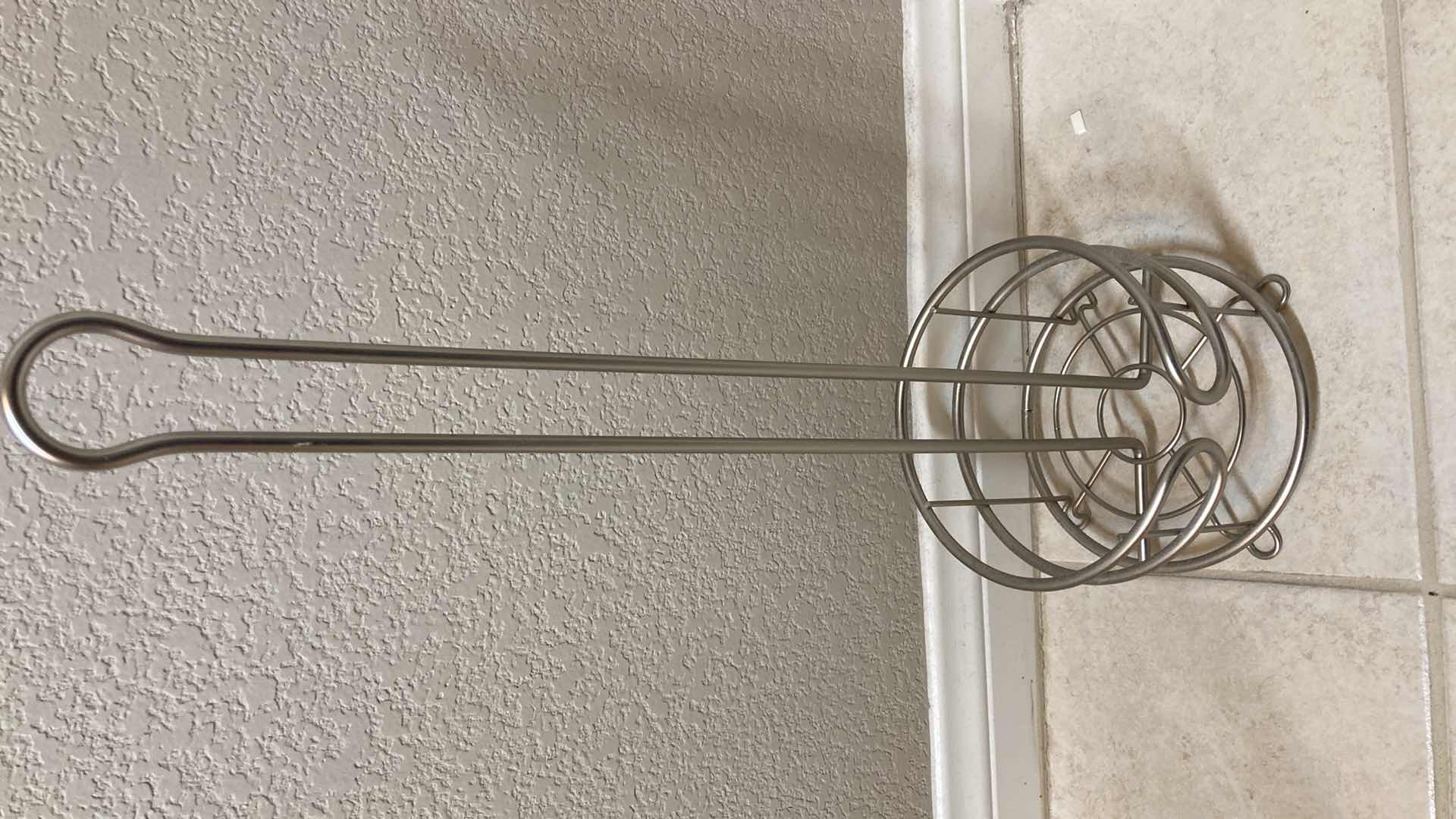 Photo 1 of BETTER HOMES CHROME FINISH MINI TRASH CAN W CHROME FINISH TOILET PAPER HOLDER & FREE STANDING TOWEL RACK 17.5” X 8.5” H34”