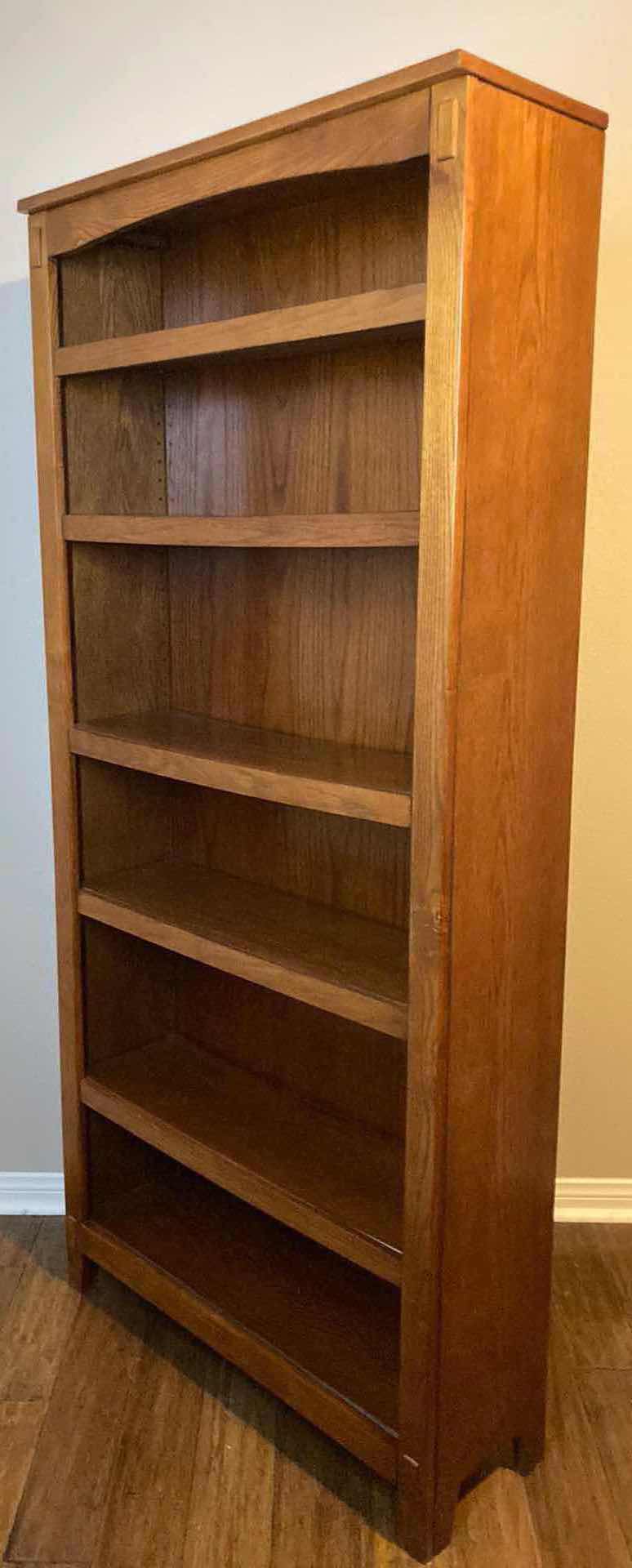 Photo 1 of ASHLEY FURNITURE MAHOGANY FINISH WOOD BOOKCASE 34” X 11” H75”