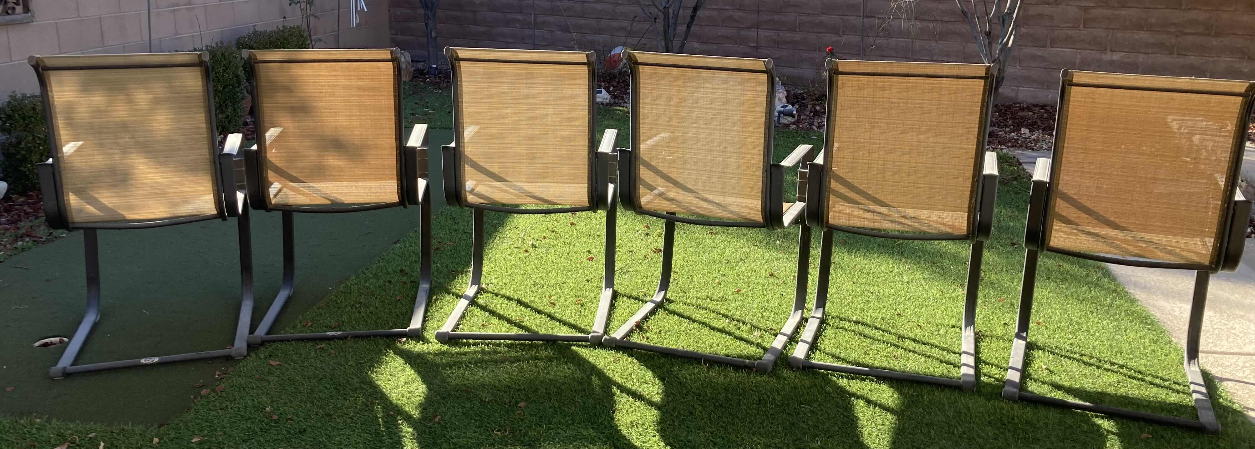 View 7 of HAMPTON BAY TILE TOP PATIO TABLE 64” X 40 H29” & 6 CHAIRS 22” X 24” H40”