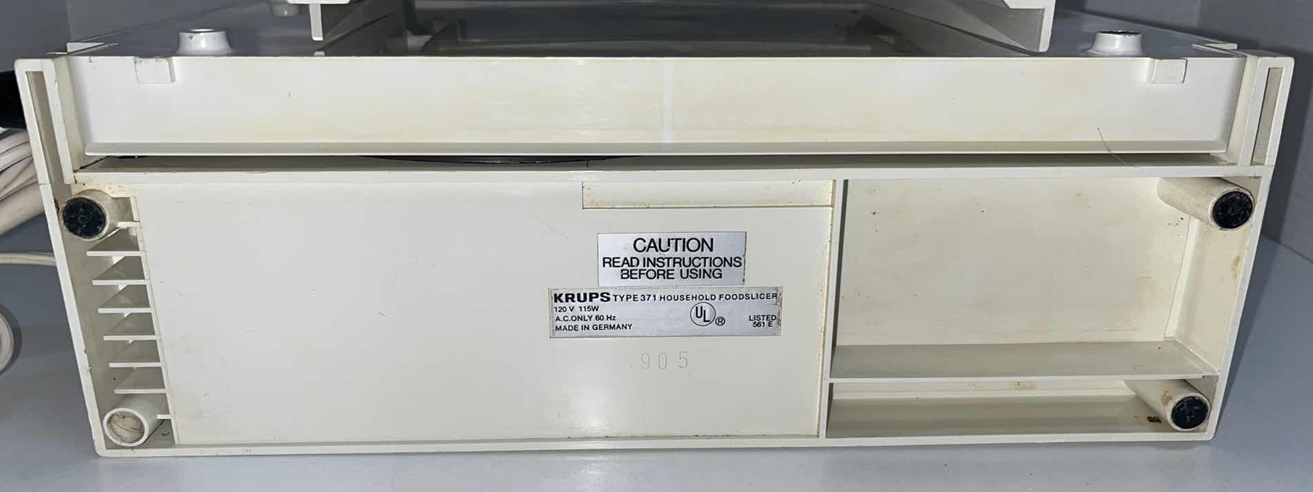 Photo 1 of KRUPS HOUSEHOLD FOOD SLICER TYPE 371