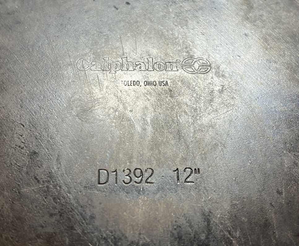 Photo 1 of CALPHALON 12” SKILLET & OXO CLICK CLICK 2.1 QT STAINLESS STEEL KETTLE POT