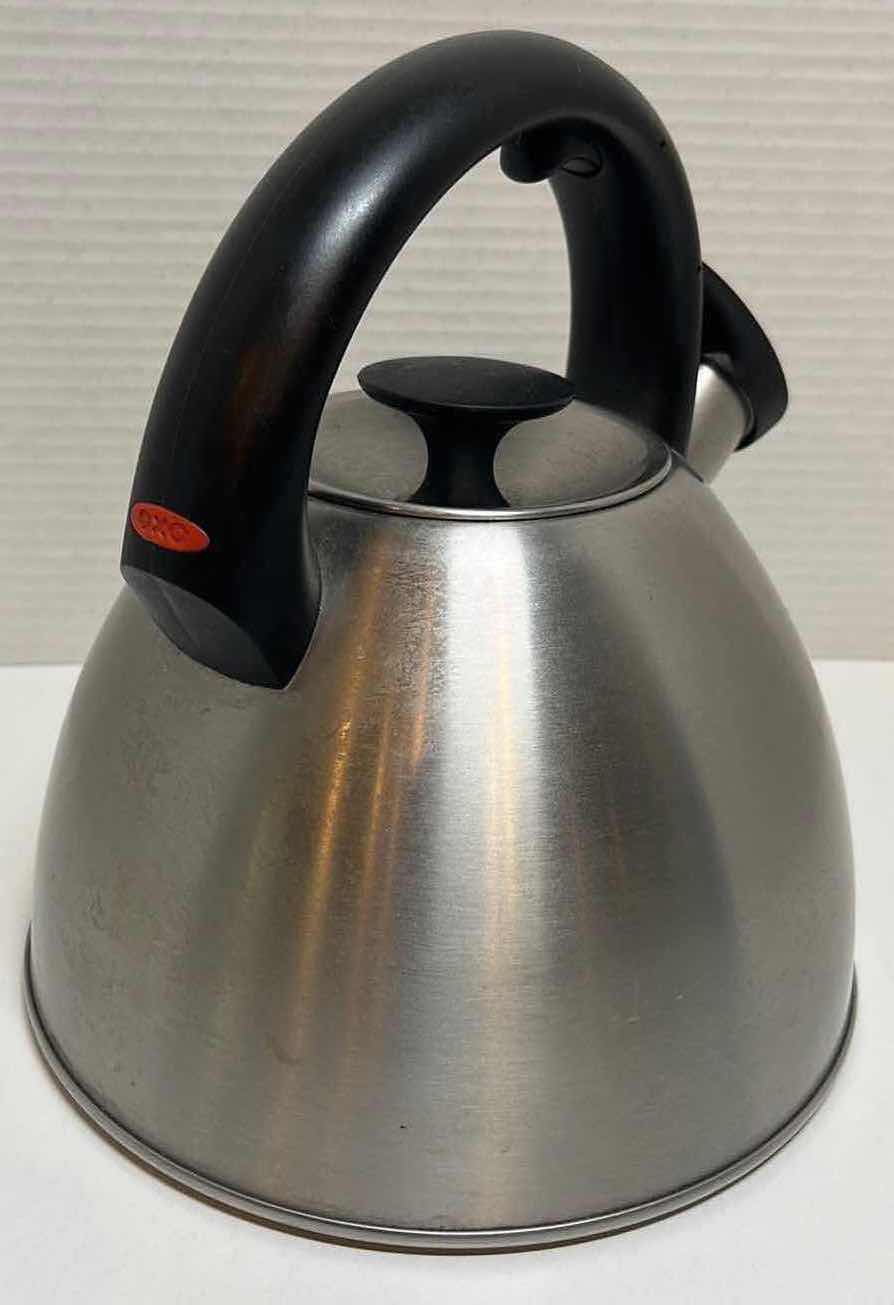 Photo 1 of CALPHALON 12” SKILLET & OXO CLICK CLICK 2.1 QT STAINLESS STEEL KETTLE POT