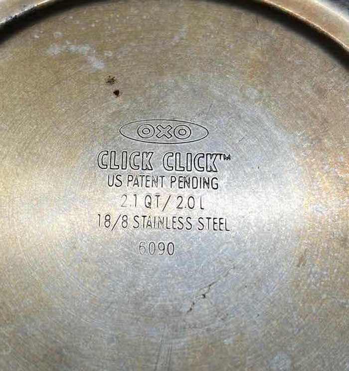 Photo 1 of CALPHALON 12” SKILLET & OXO CLICK CLICK 2.1 QT STAINLESS STEEL KETTLE POT