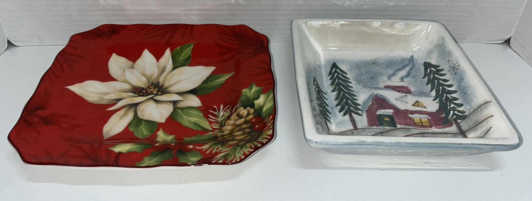 Photo 1 of ASSORTED CHRISTMAS CERAMIC/GLASS DISHES (7)