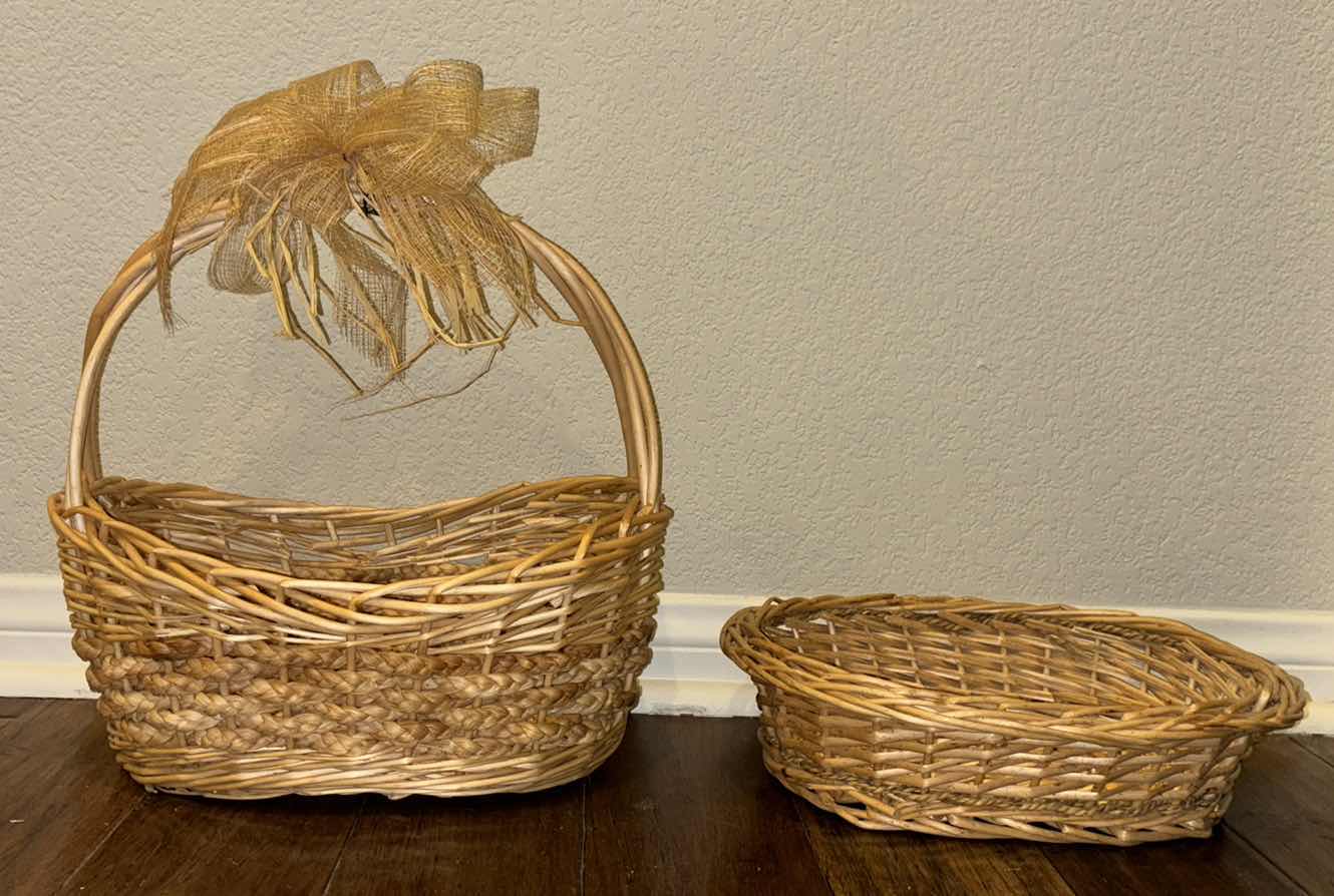 Photo 1 of ASSORTED WICKER BASKETS (4)