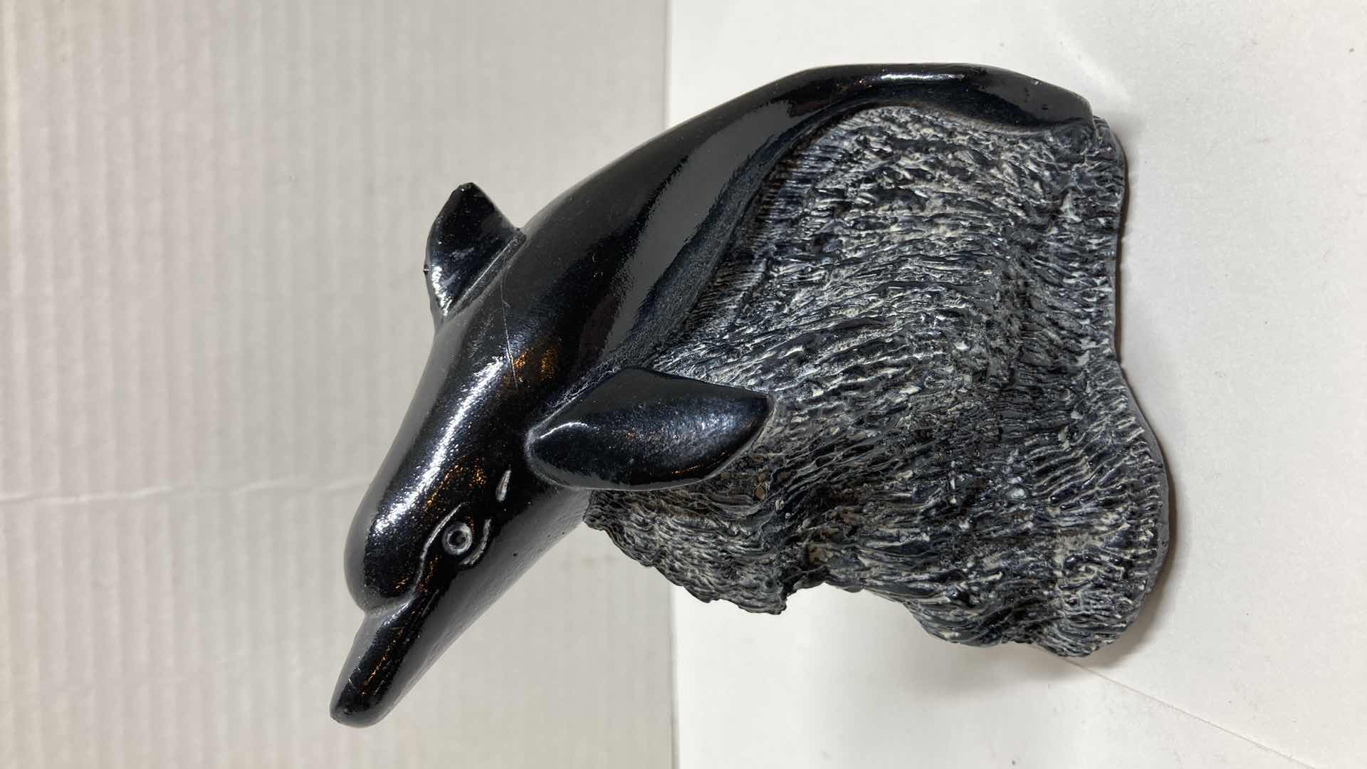 Photo 1 of AARDVARK STONE DOLPHIN FIGURINE 3.5” X 2” 4.5”