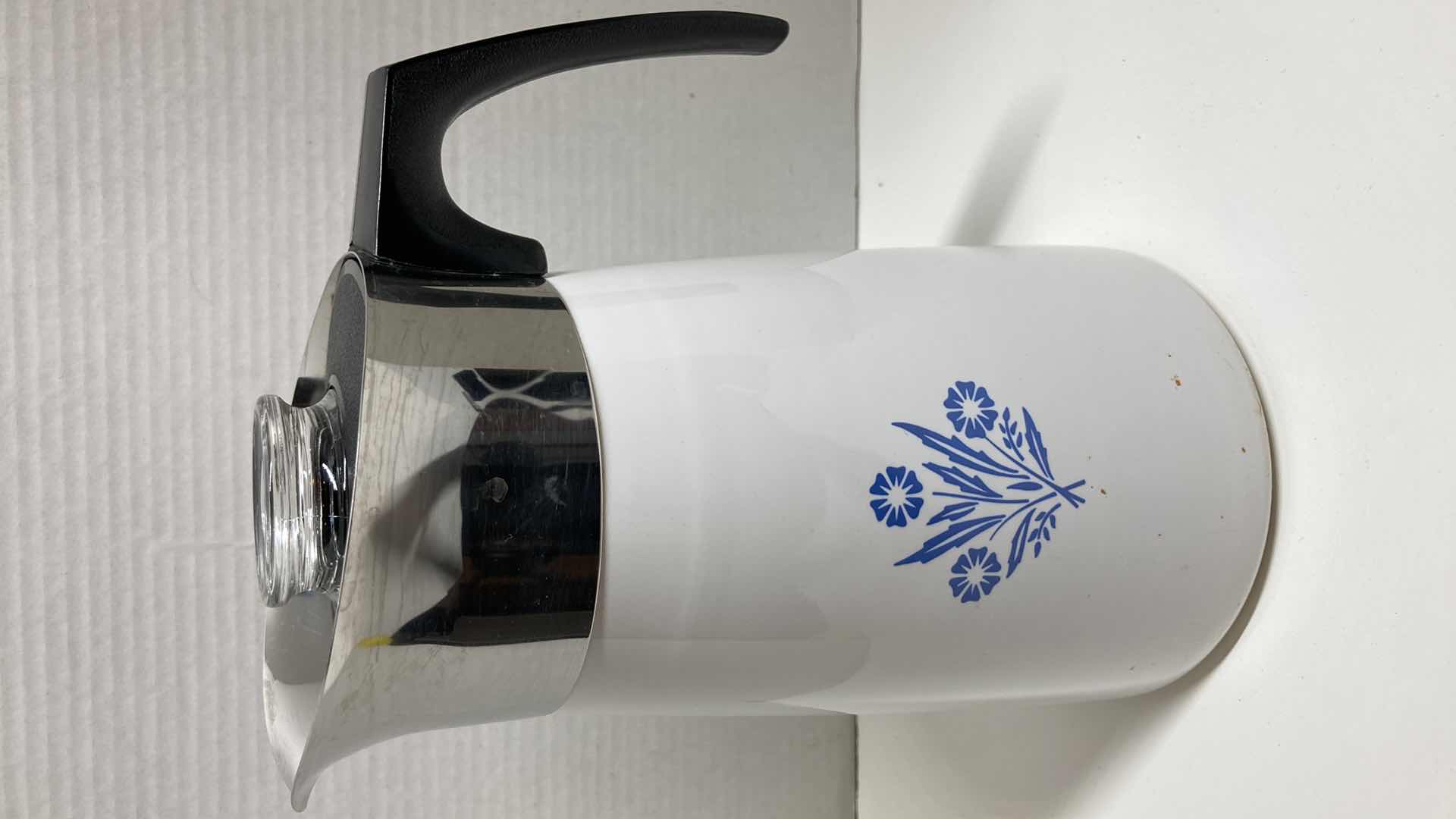 Photo 1 of CORNING WARE BLUE CORN FLOWER PERCOLATING 9 CUP BREWING POT